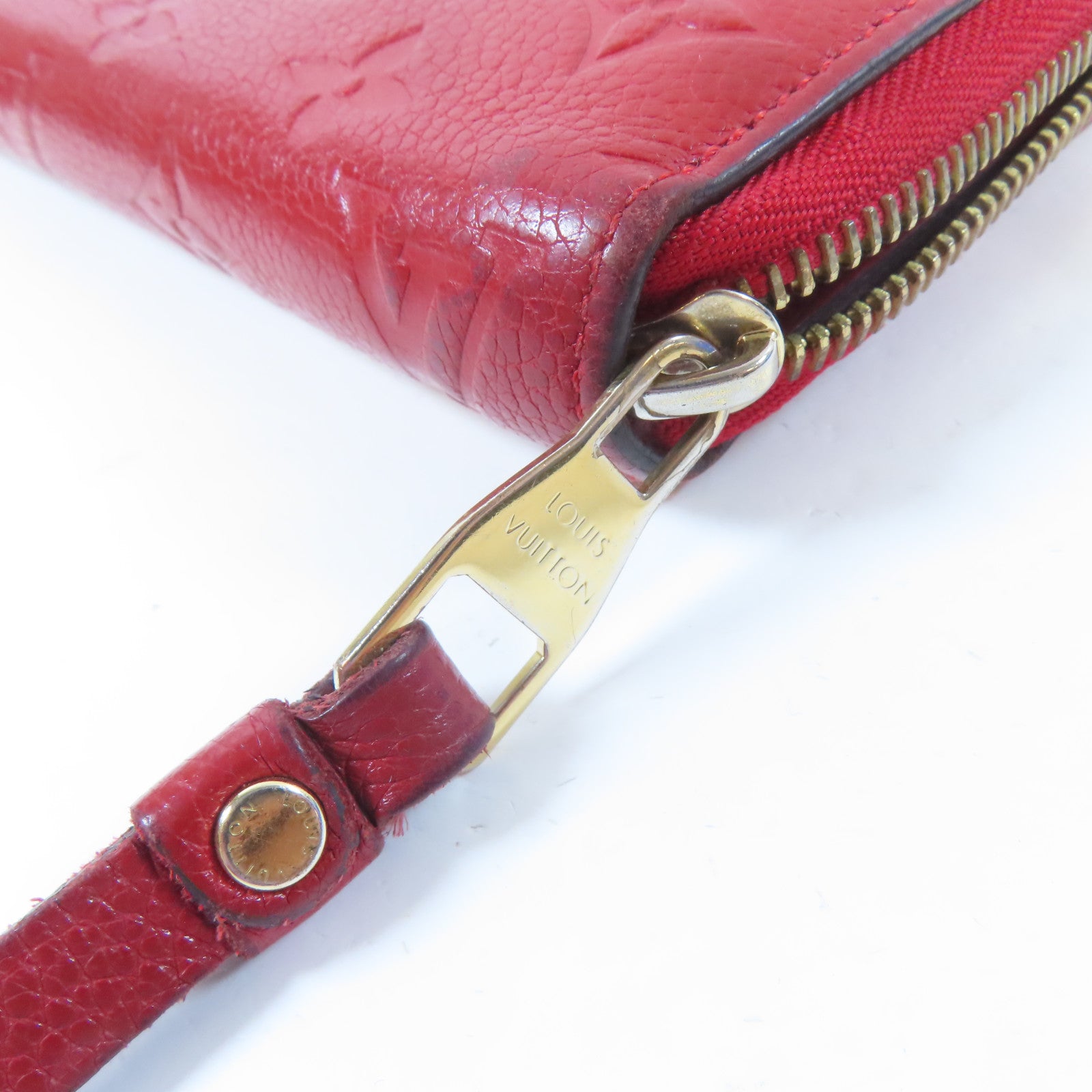 LOUIS VUITTON 【激減優惠】Monogram Empreinte Long Round Wallet金扣長錢包紅色