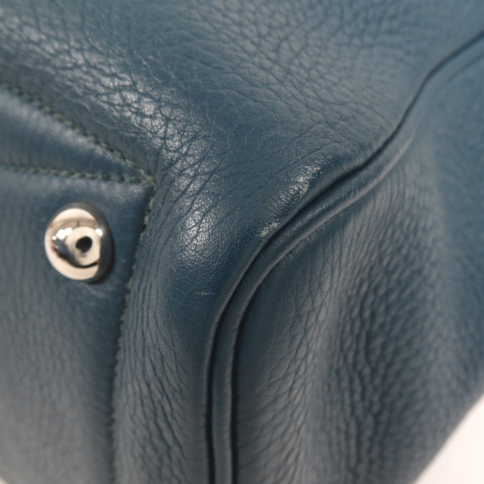 HERMES Clemence皮革Victoria 35銀扣手挽袋Cobalt