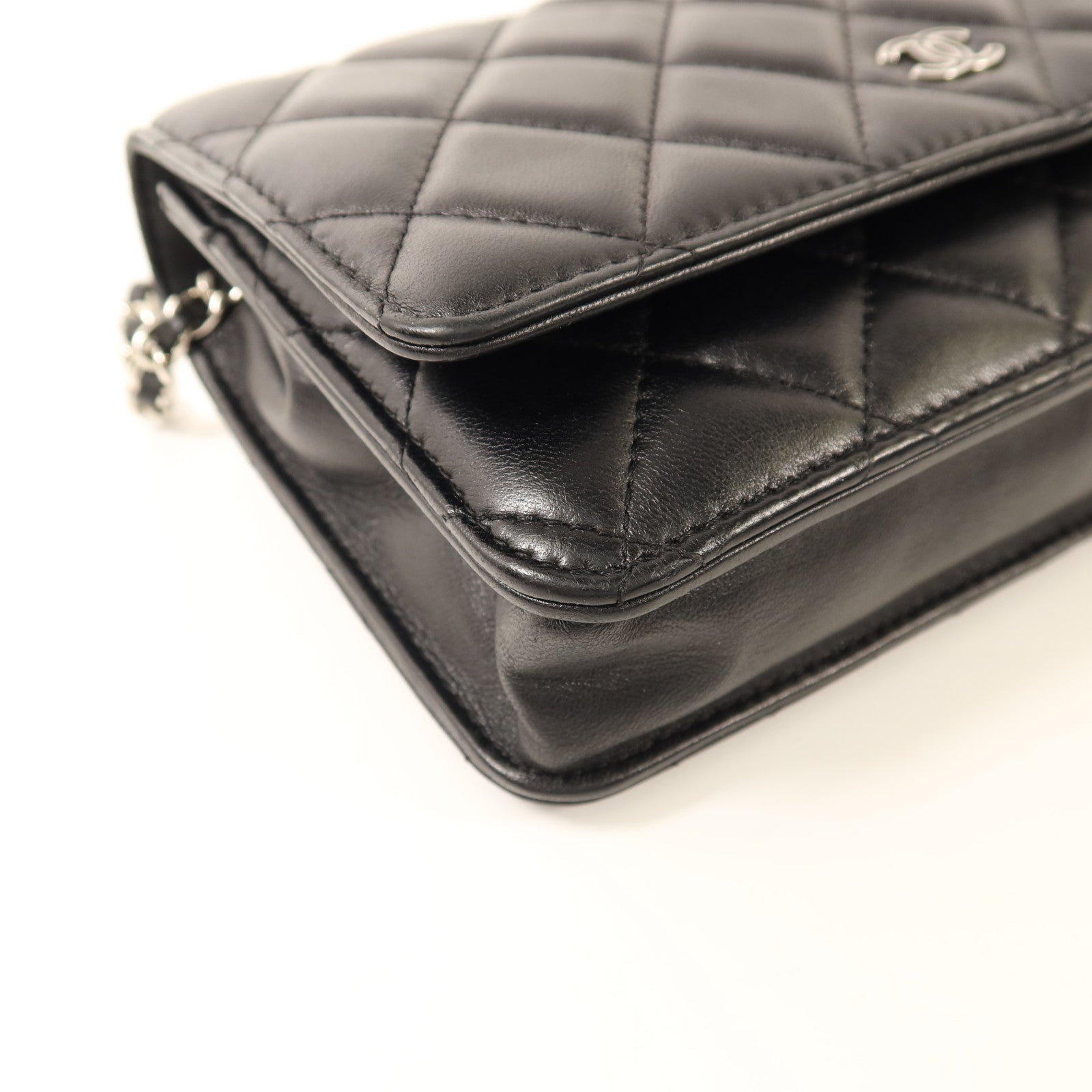 CHANEL 羊皮皮革WOC Wallet On Chain銀扣鏈帶肩背袋