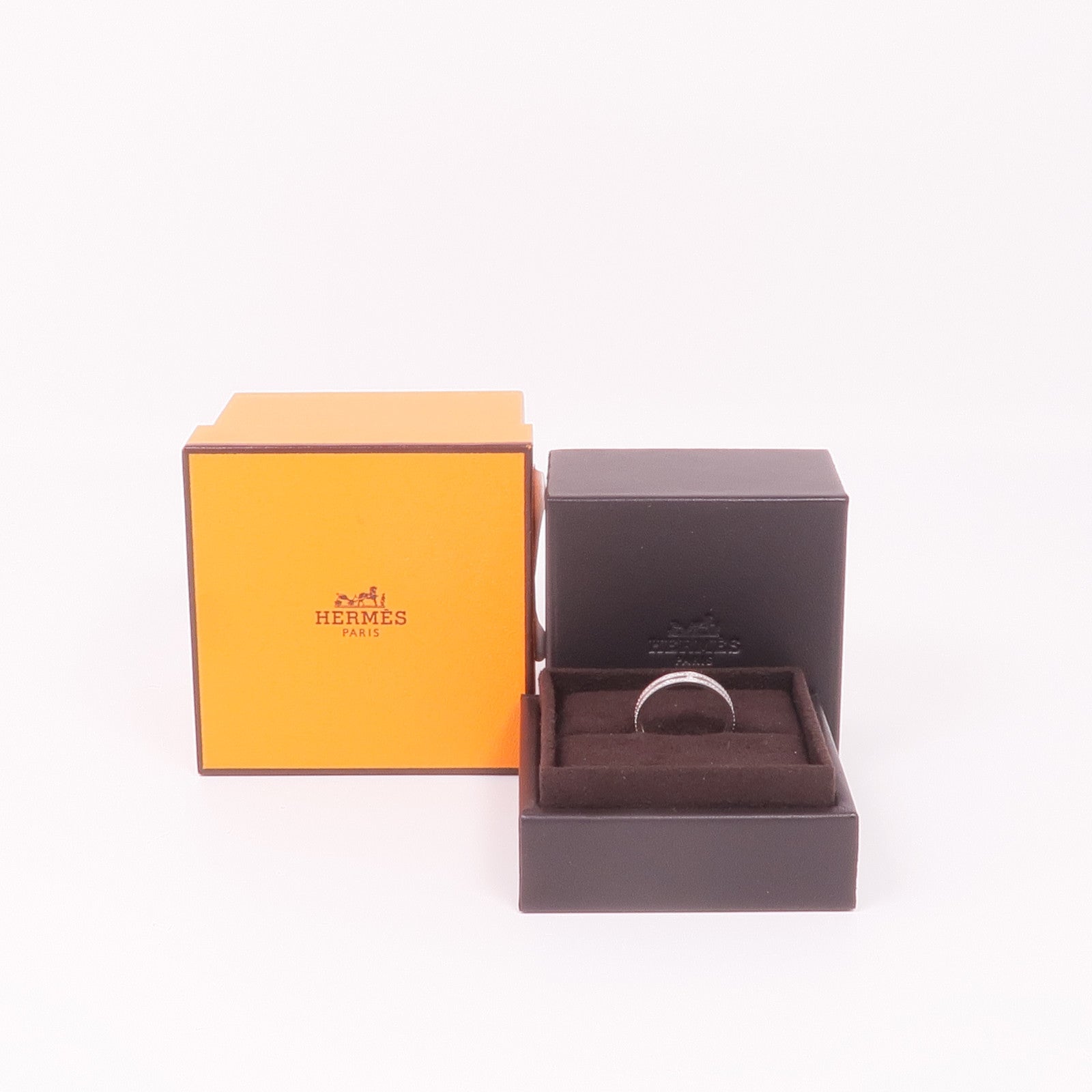 HERMES 18K白金Ariane Wedding Band鑽石戒指Hermes#56/US#7.5