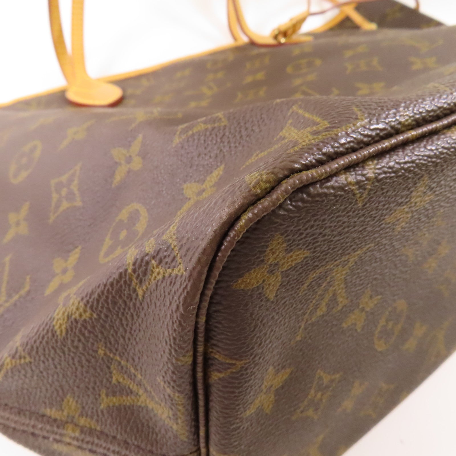 LOUIS VUITTON Monogram Neverfull MM金扣手挽袋