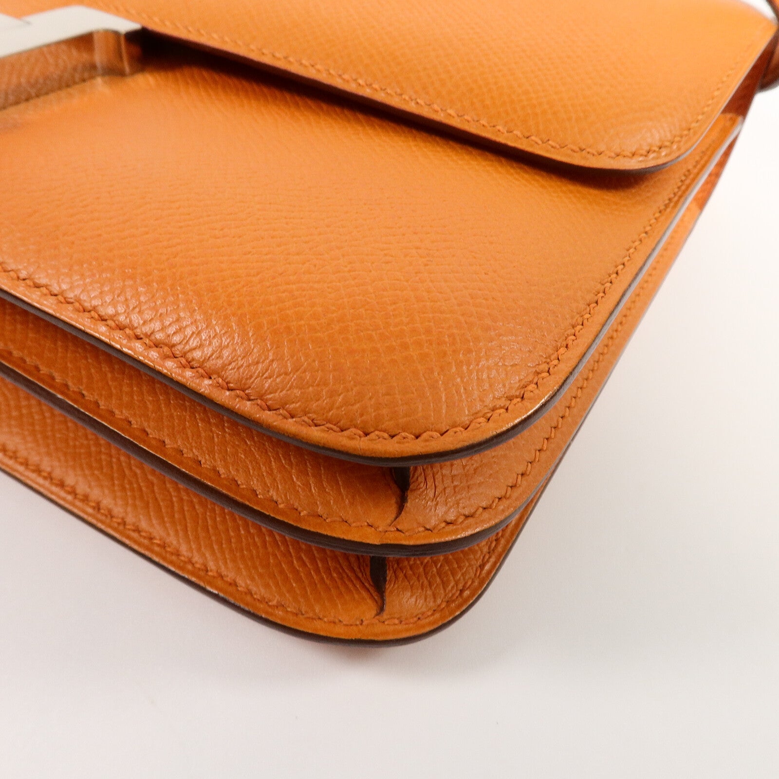 HERMES Epsom皮革Constance Elan肩背袋Orange