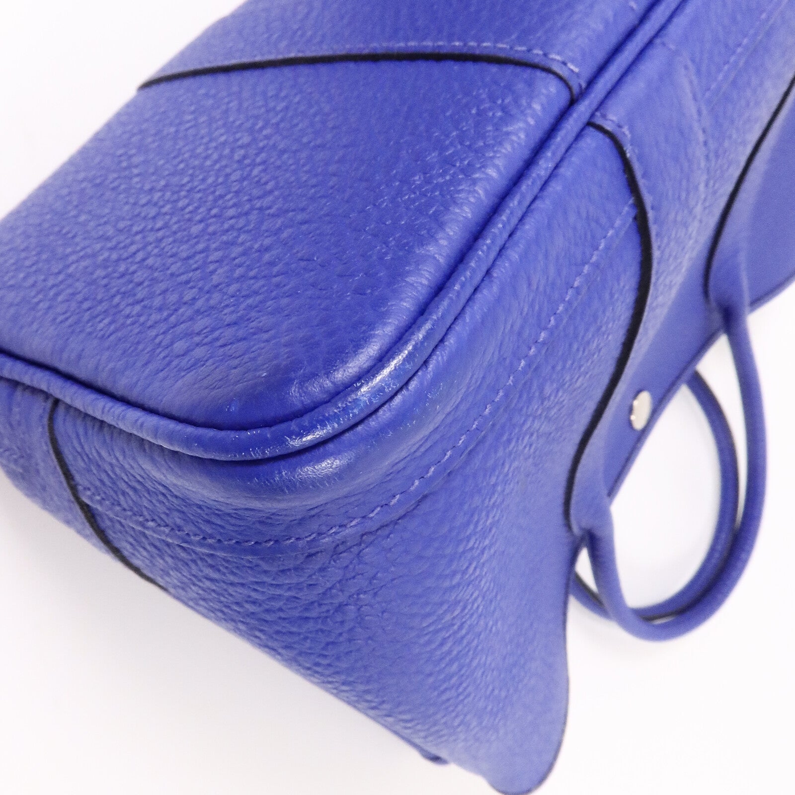 HERMES Neonda皮革Garden Party TPM手挽袋Bleu Electrique