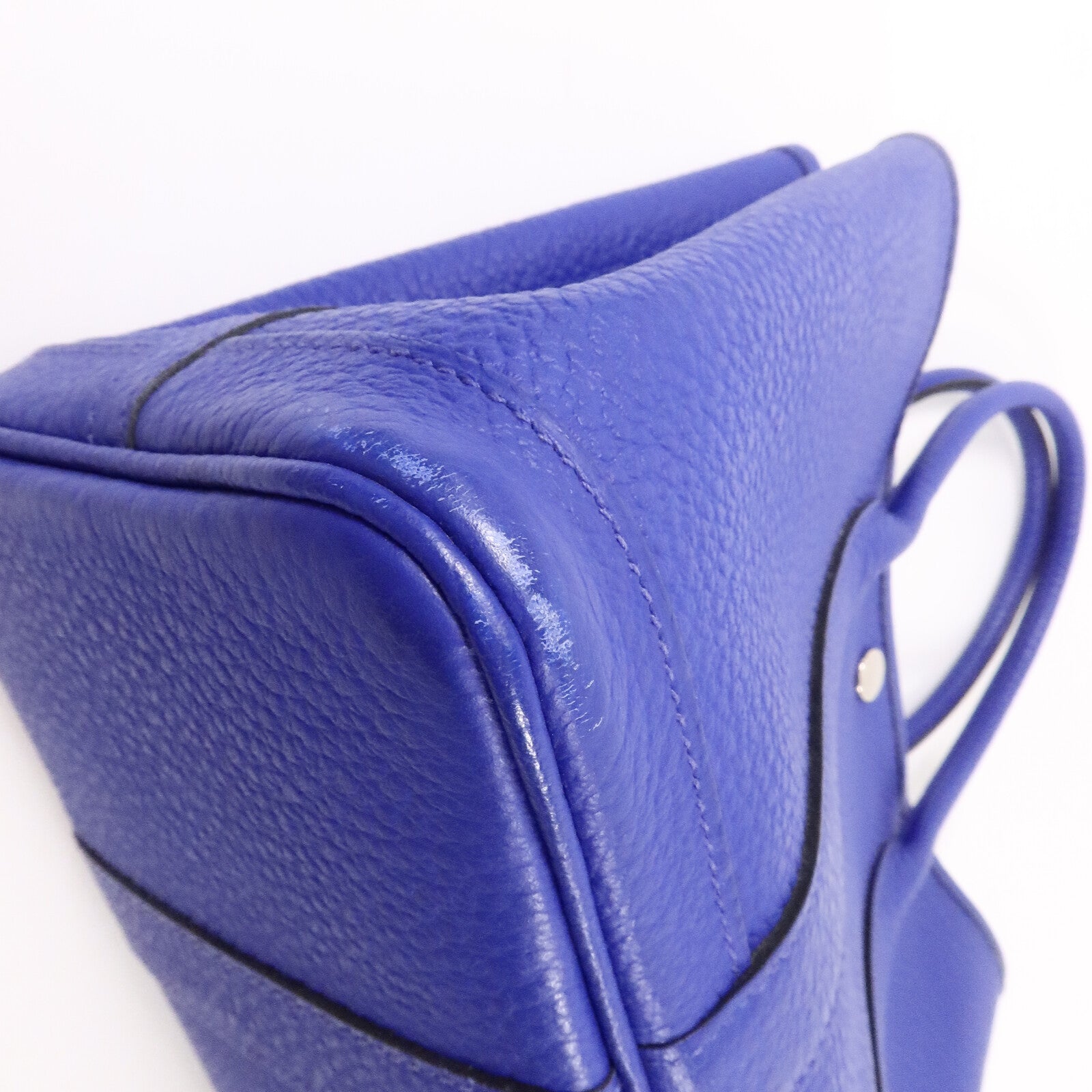 HERMES Neonda皮革Garden Party TPM手挽袋Bleu Electrique