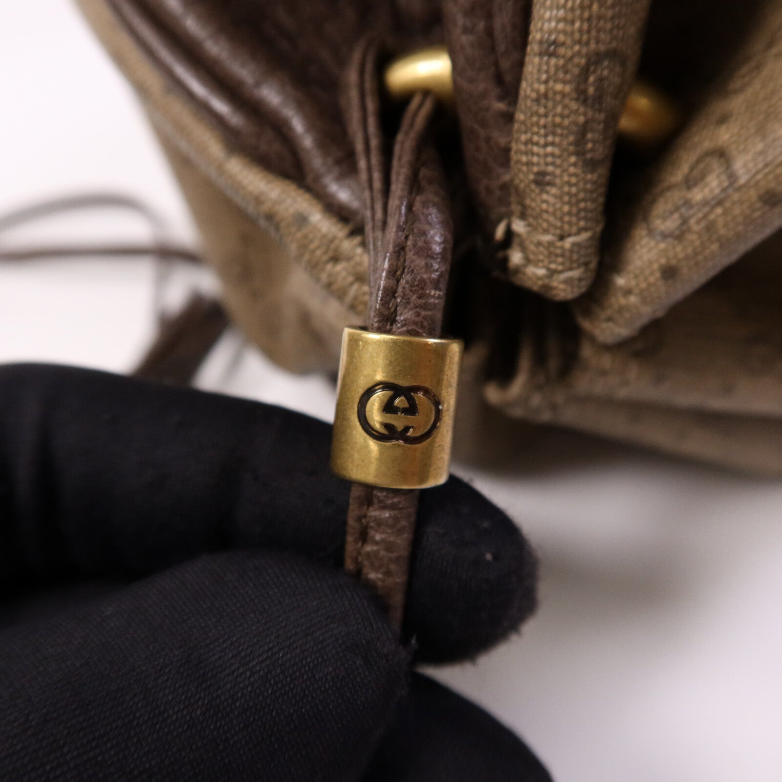 GUCCI 【激減優惠】塗層帆布New Candy金扣肩背袋