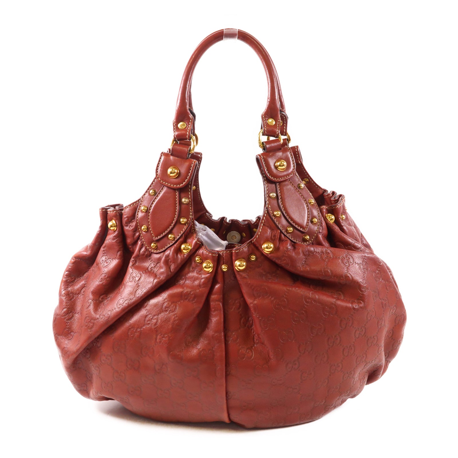 GUCCI 牛皮皮革Handbag金扣手挽袋
