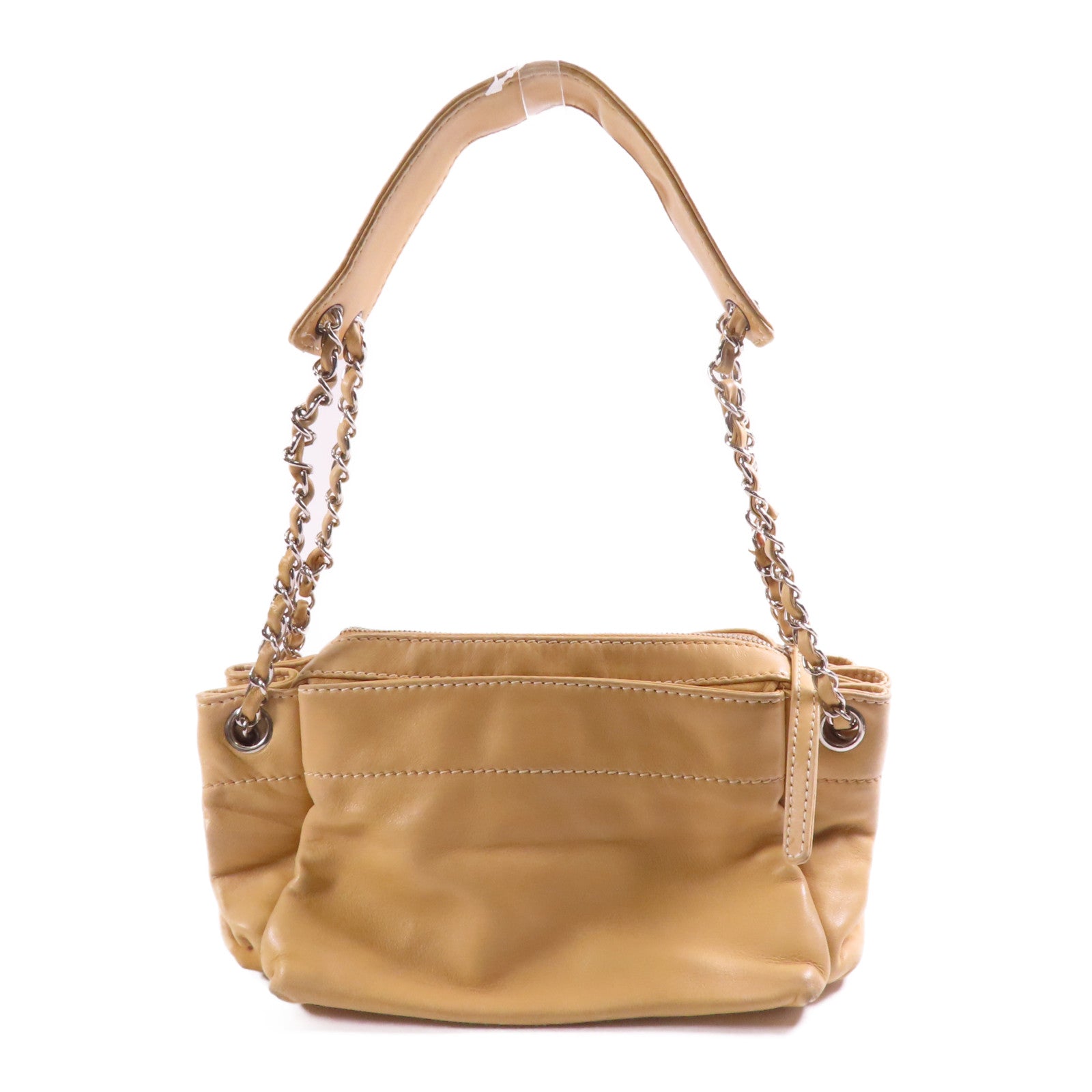 CHANEL 羊皮皮革Vintage Shoulder Bag銀扣肩背袋