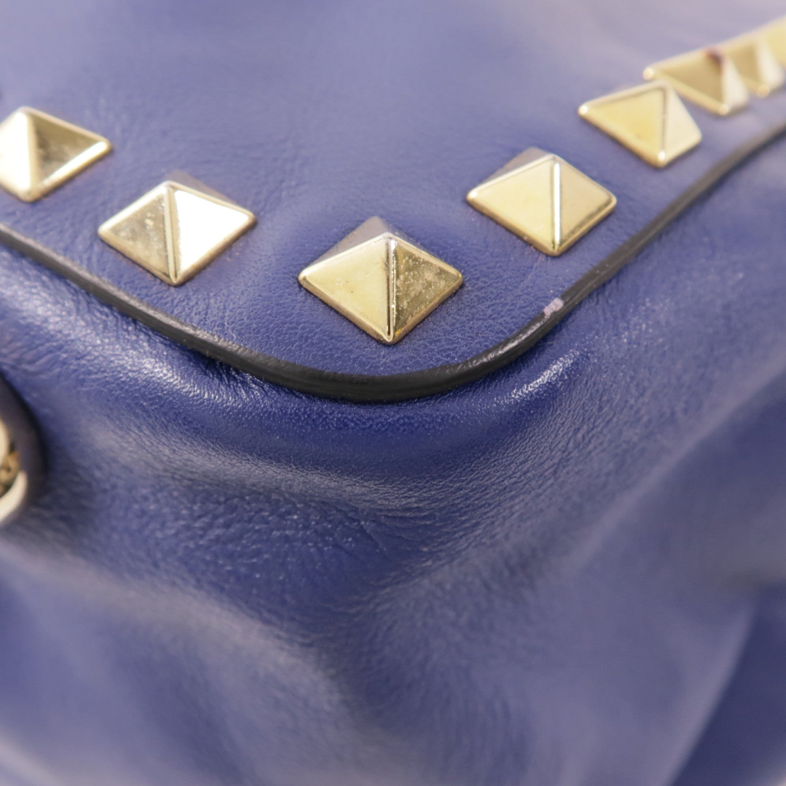 Valentino 牛皮皮革Tote Bag金扣肩背袋