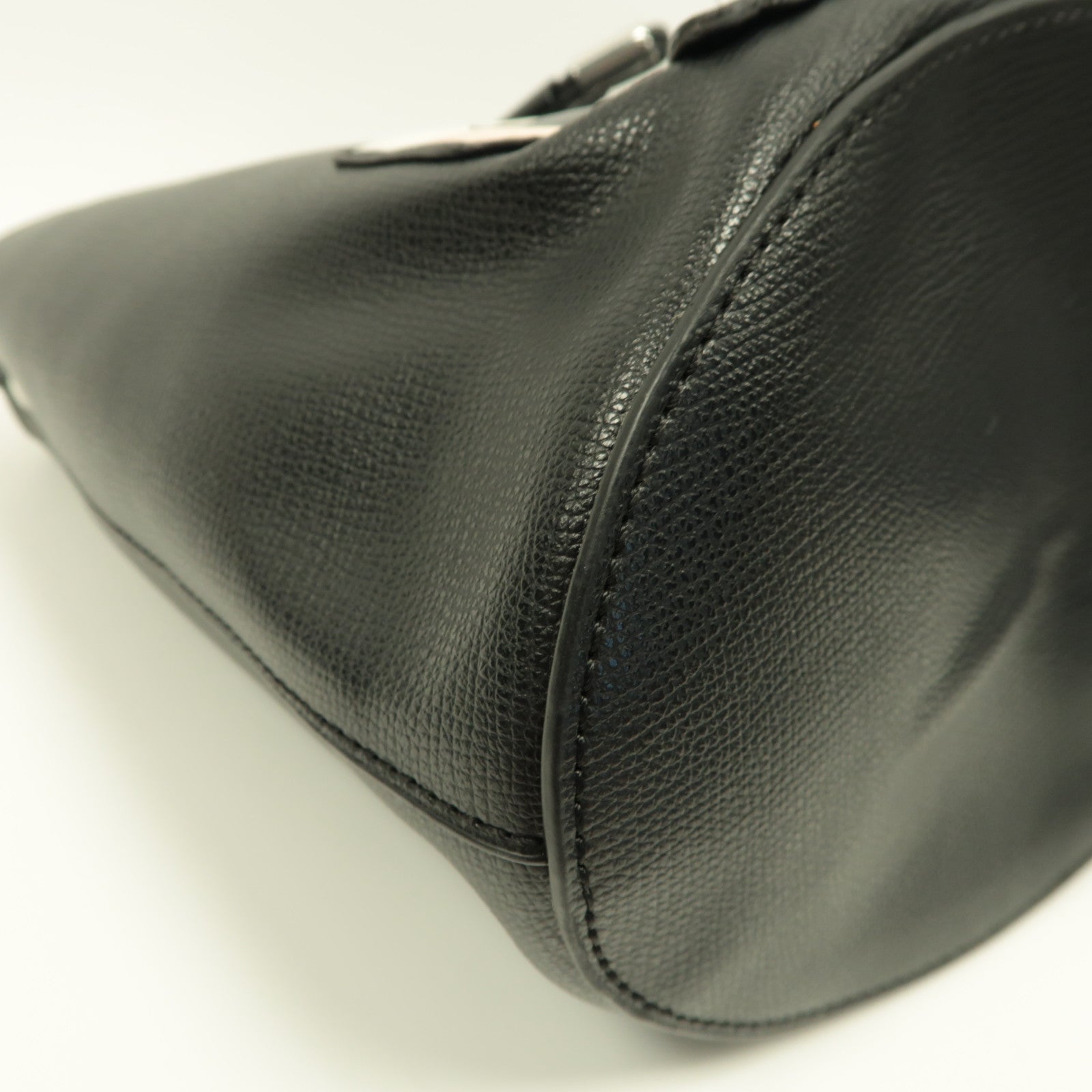 SELECTION 牛皮皮革2 Way Shoulder Bag銀扣手挽肩背兩用袋黑色