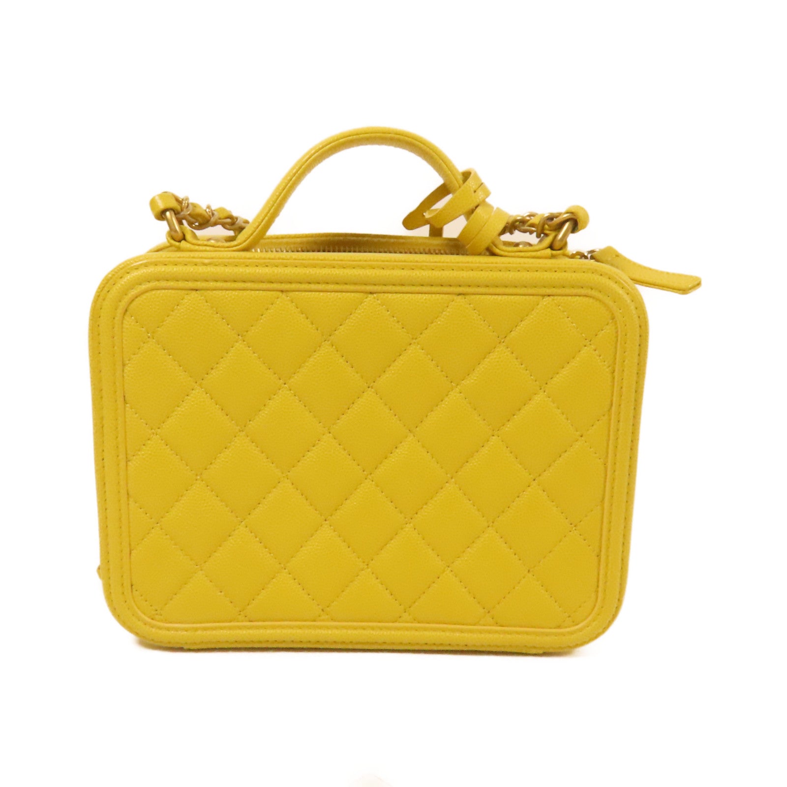 CHANEL 牛皮皮革Vanity Case金扣手挽肩背兩用袋