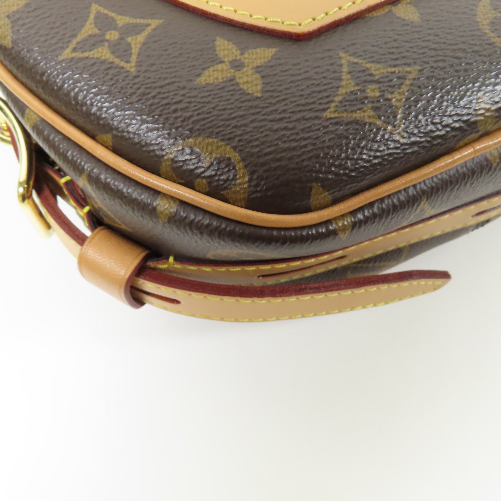LOUIS VUITTON Monogram Chapeau Souple MM金扣肩背袋棕色
