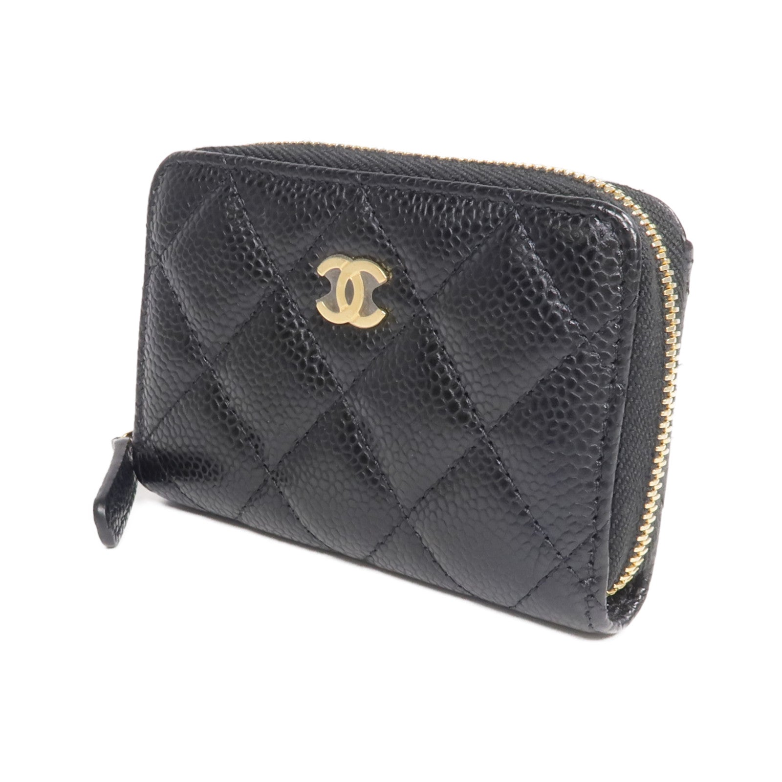 CHANEL 牛皮皮革Card Case/Coin Case金扣拉鏈卡片套/零錢包
