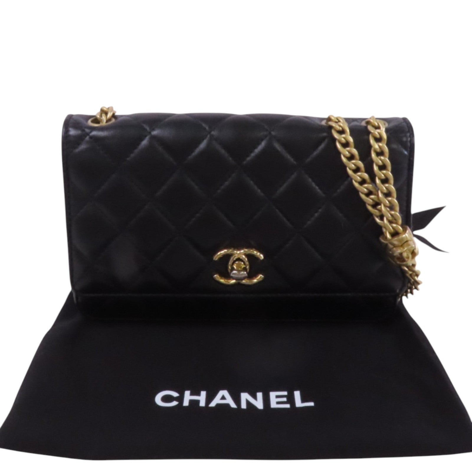 CHANEL 【激減優惠】羊皮皮革WOC Wallet On Chain金扣鏈帶肩背袋