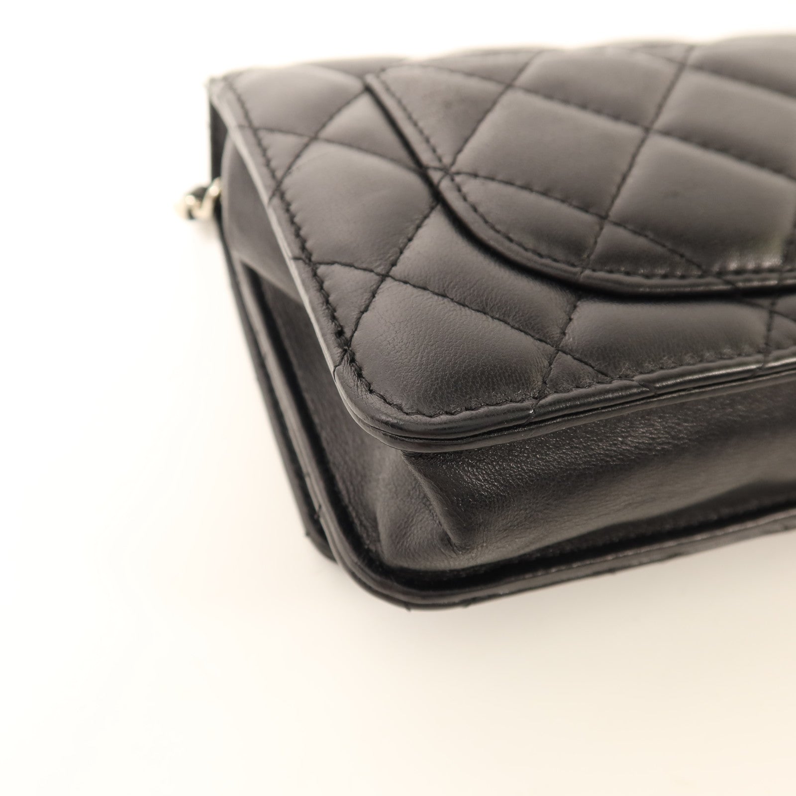 CHANEL 羊皮皮革WOC Wallet On Chain銀扣鏈帶肩背袋