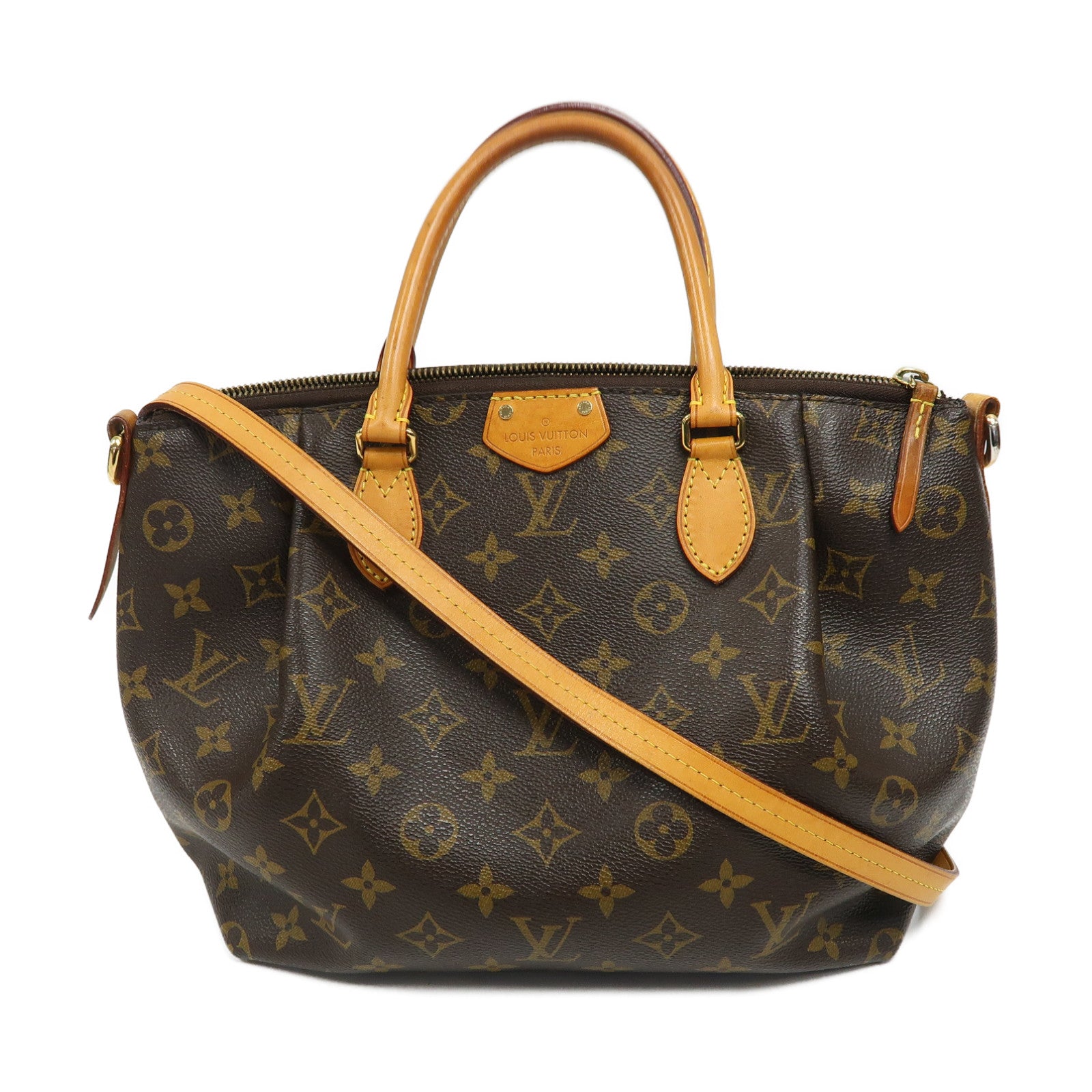 LOUIS VUITTON Monogram Turenne PM金扣手挽肩背兩用袋啡色