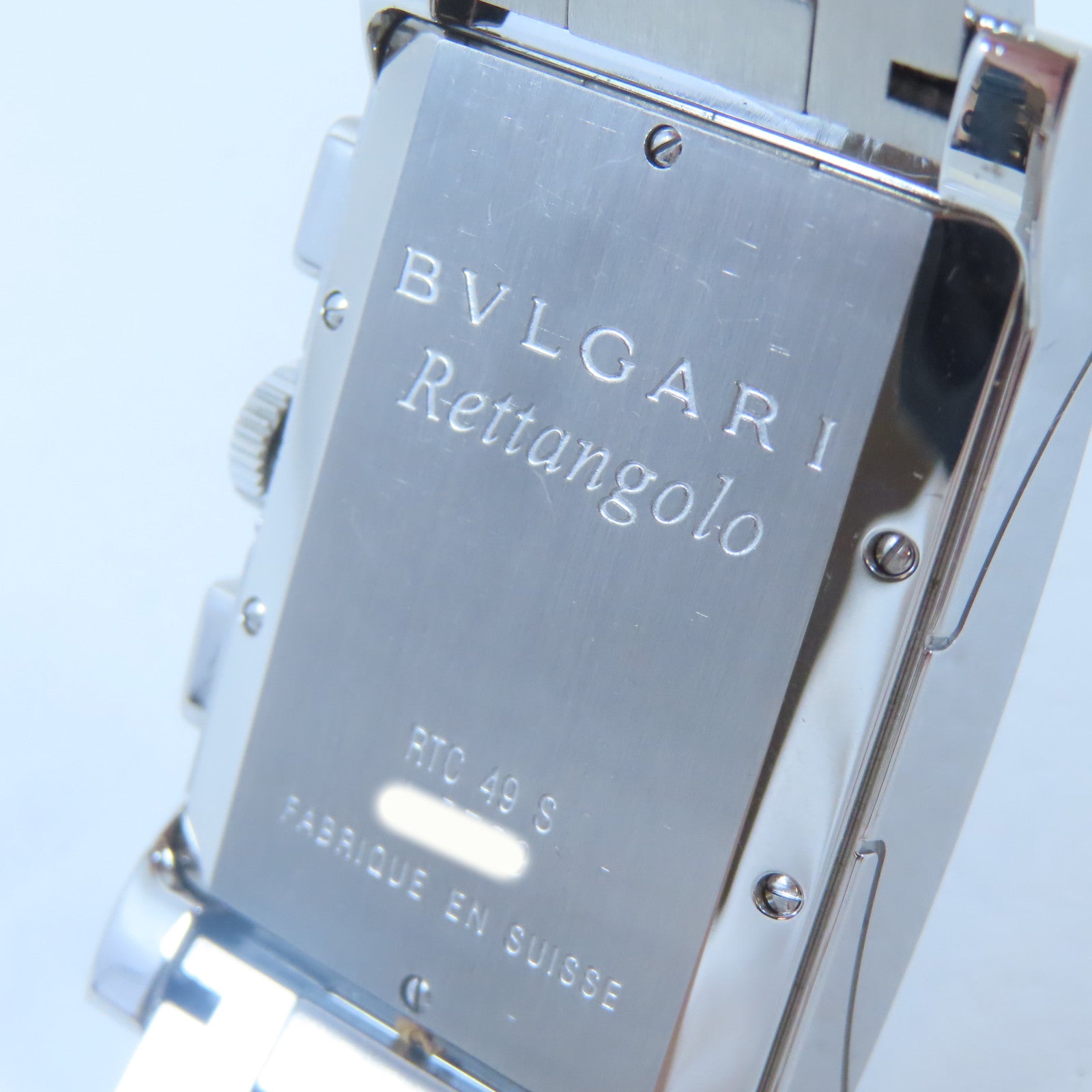 BVLGARI Rettangolo不鏽鋼手錶石英機芯白色