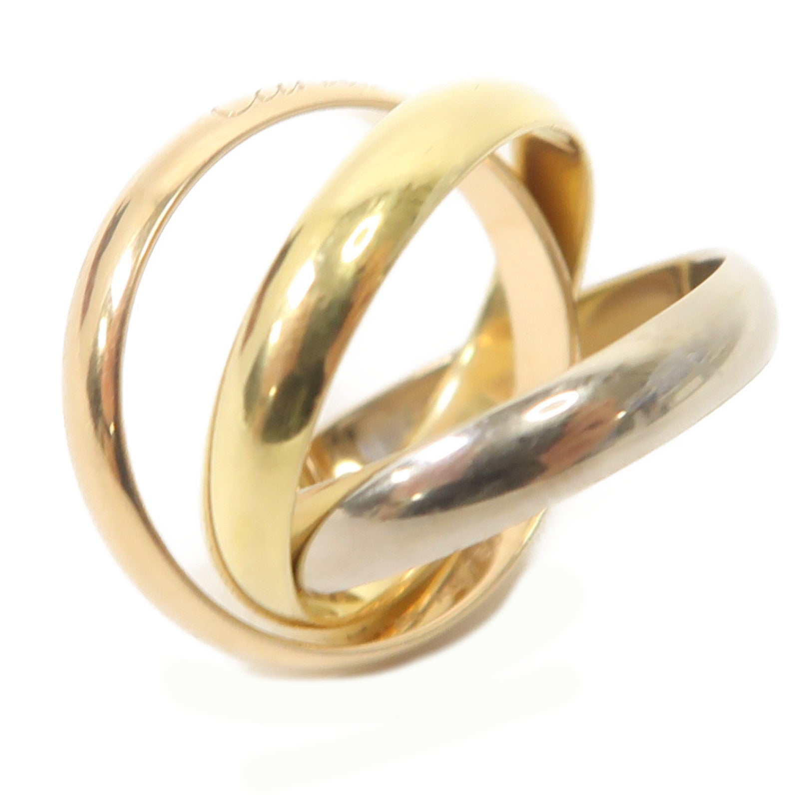 CARTIER 【激減優惠】18K白金/黃金/玫瑰金Trinity Ring戒指Cartier#51/US#5.75