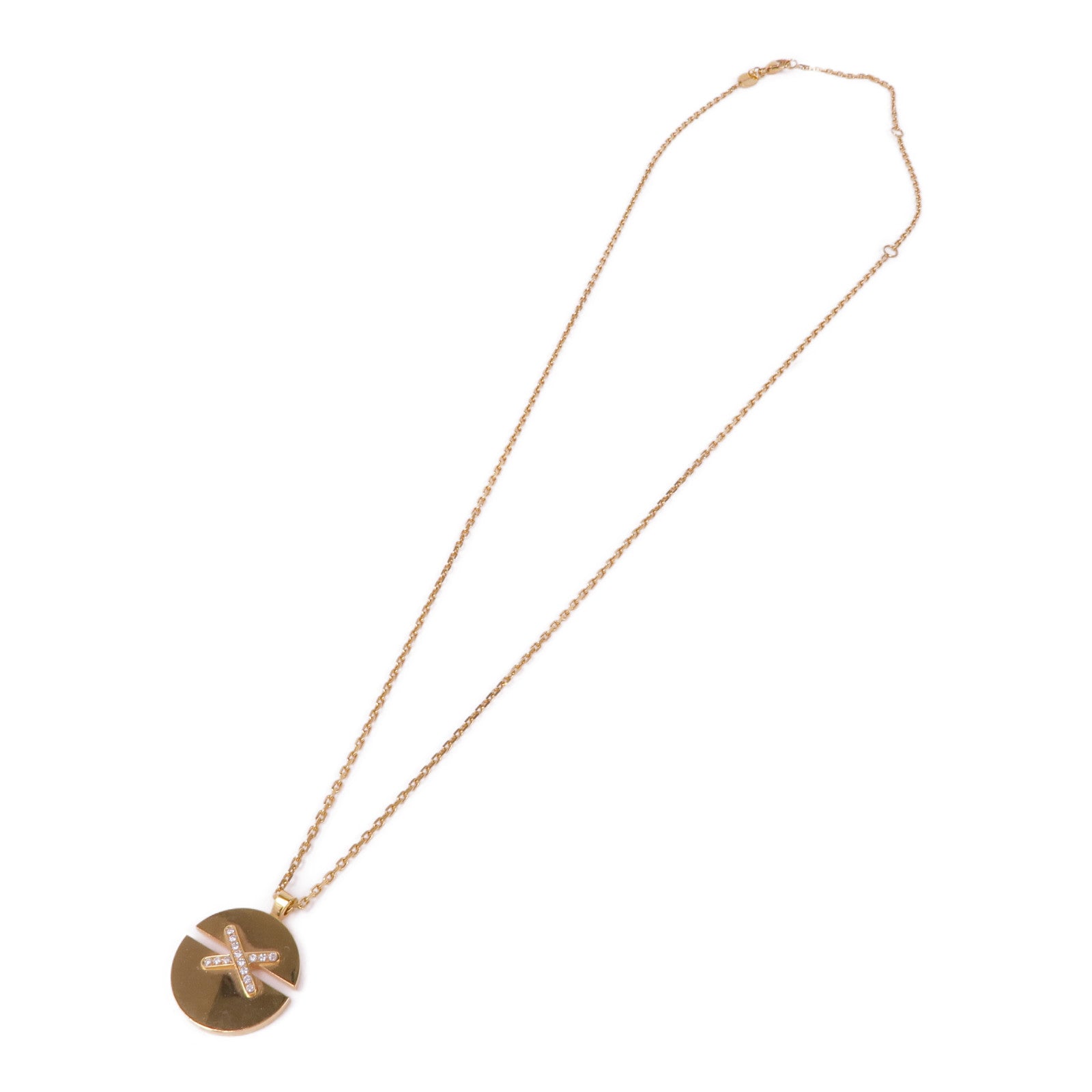 Chaumet 18K玫瑰金Jeux De Liens Harmony鑽石項鍊