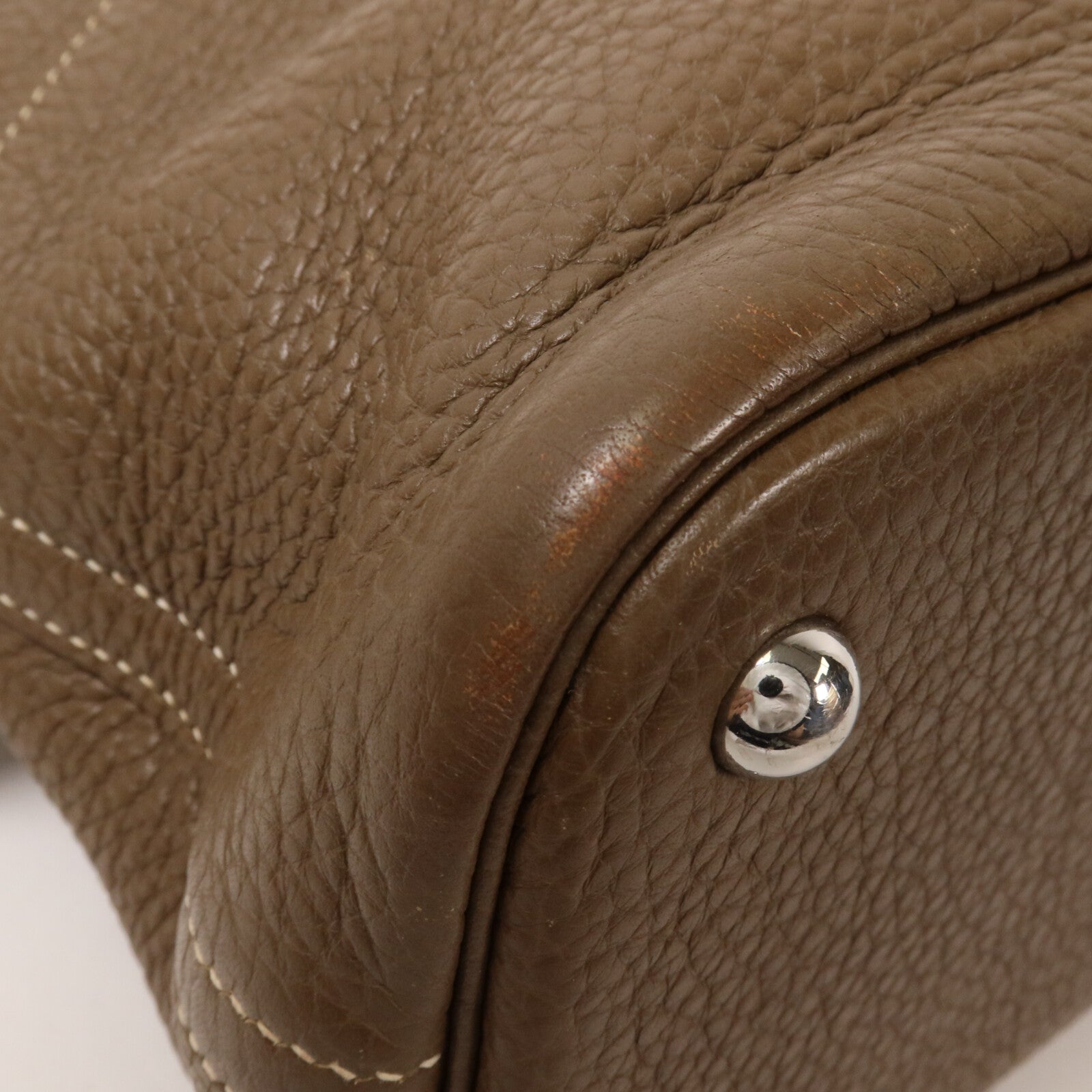HERMES Clemence皮革Bolide 31手挽袋Etoupe
