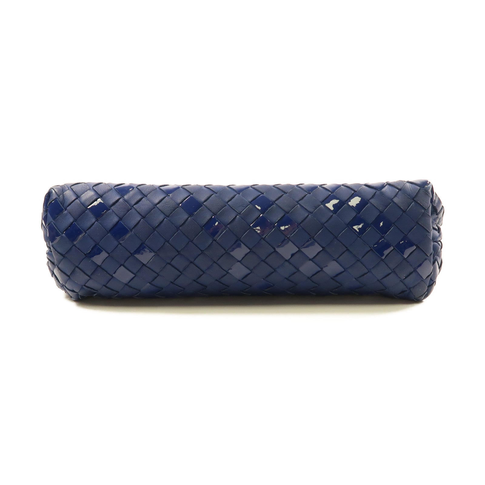 BOTTEGA VENETA 羊皮皮革Shoulder Bag黑扣鏈帶肩背袋深藍色