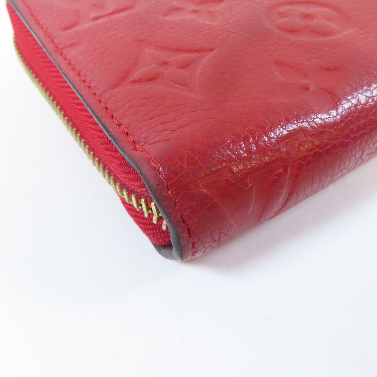 LOUIS VUITTON 【激減優惠】Monogram Empreinte Long Round Wallet金扣長錢包紅色