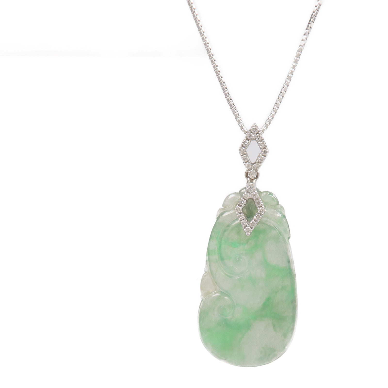 JEWELRY 18K白金Jade Diamond Necklace翡翠/鑽石項鍊