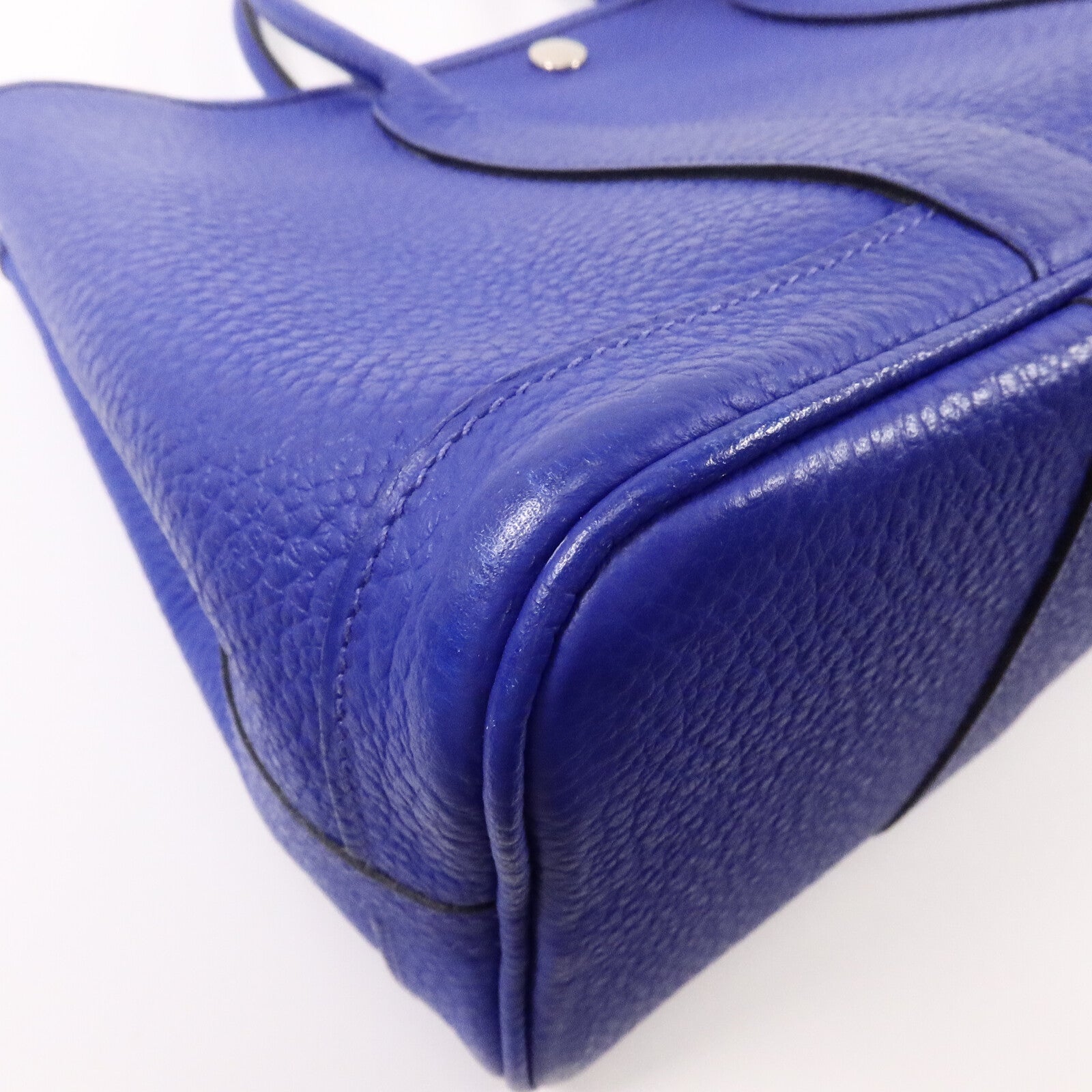 HERMES Neonda皮革Garden Party TPM手挽袋Bleu Electrique