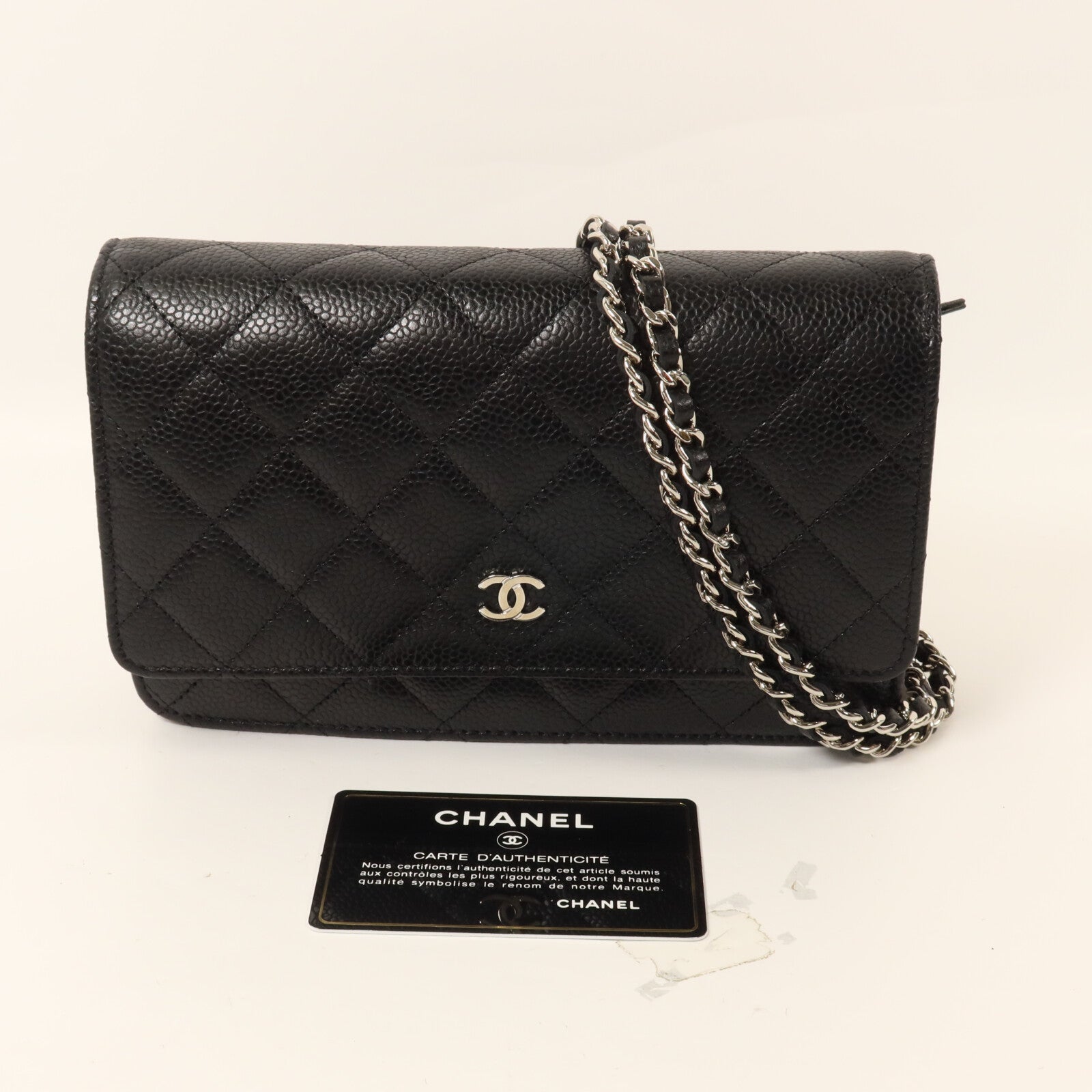 CHANEL 牛皮皮革Wallet On Chain鏈帶肩背袋