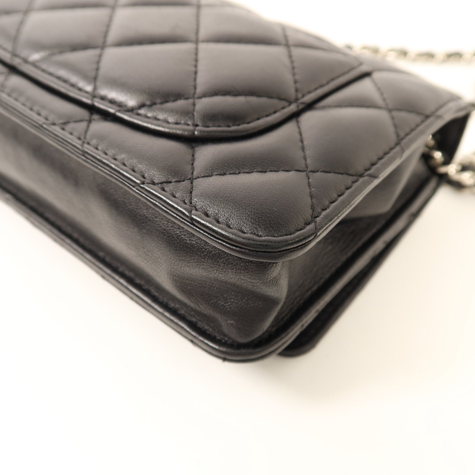 CHANEL 羊皮皮革WOC Wallet On Chain銀扣鏈帶肩背袋