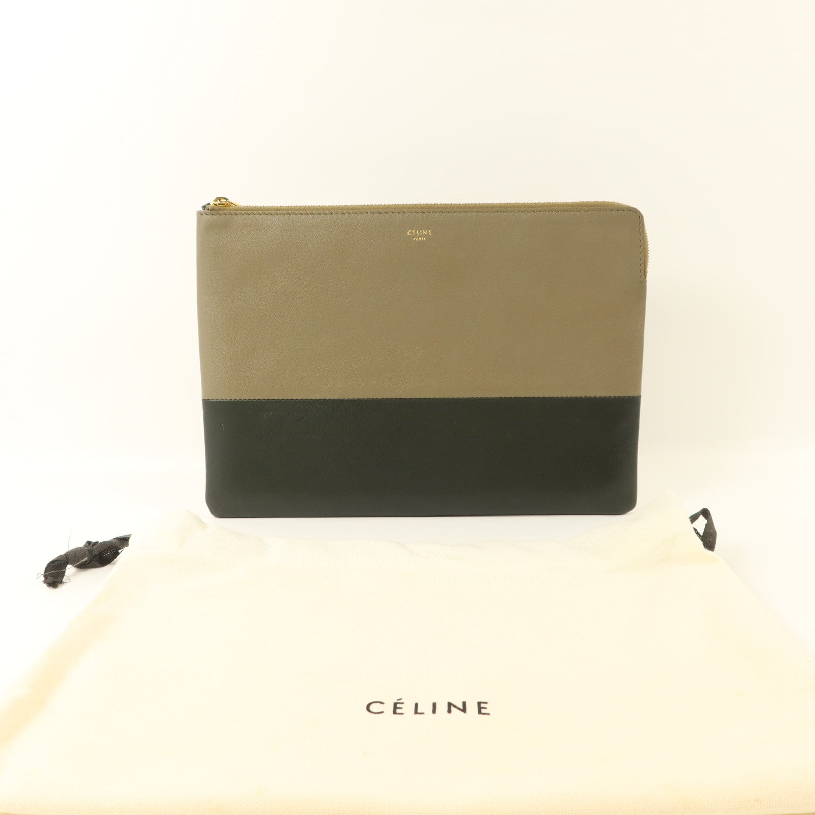 CELINE 牛皮皮革Pouch金扣小袋