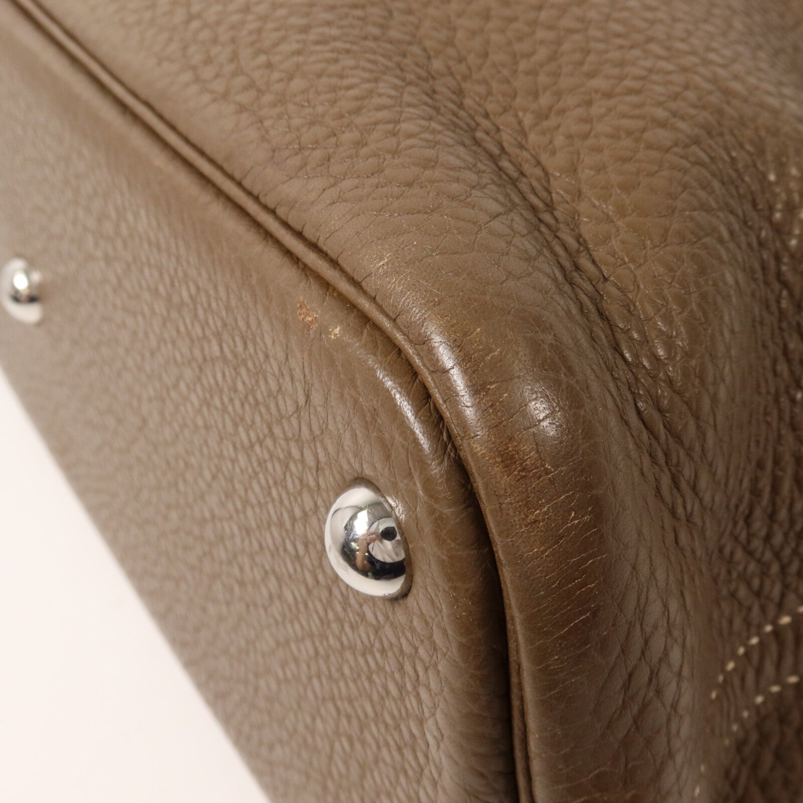 HERMES Clemence皮革Bolide 31手挽袋Etoupe