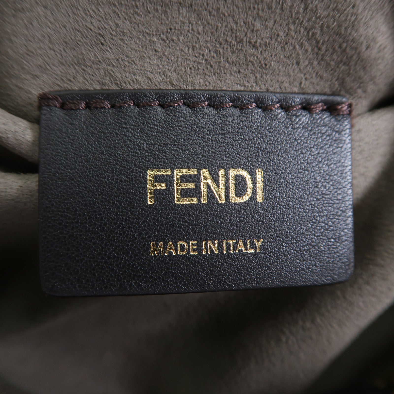 FENDI 塗層帆布MON TRESOR金扣肩背袋