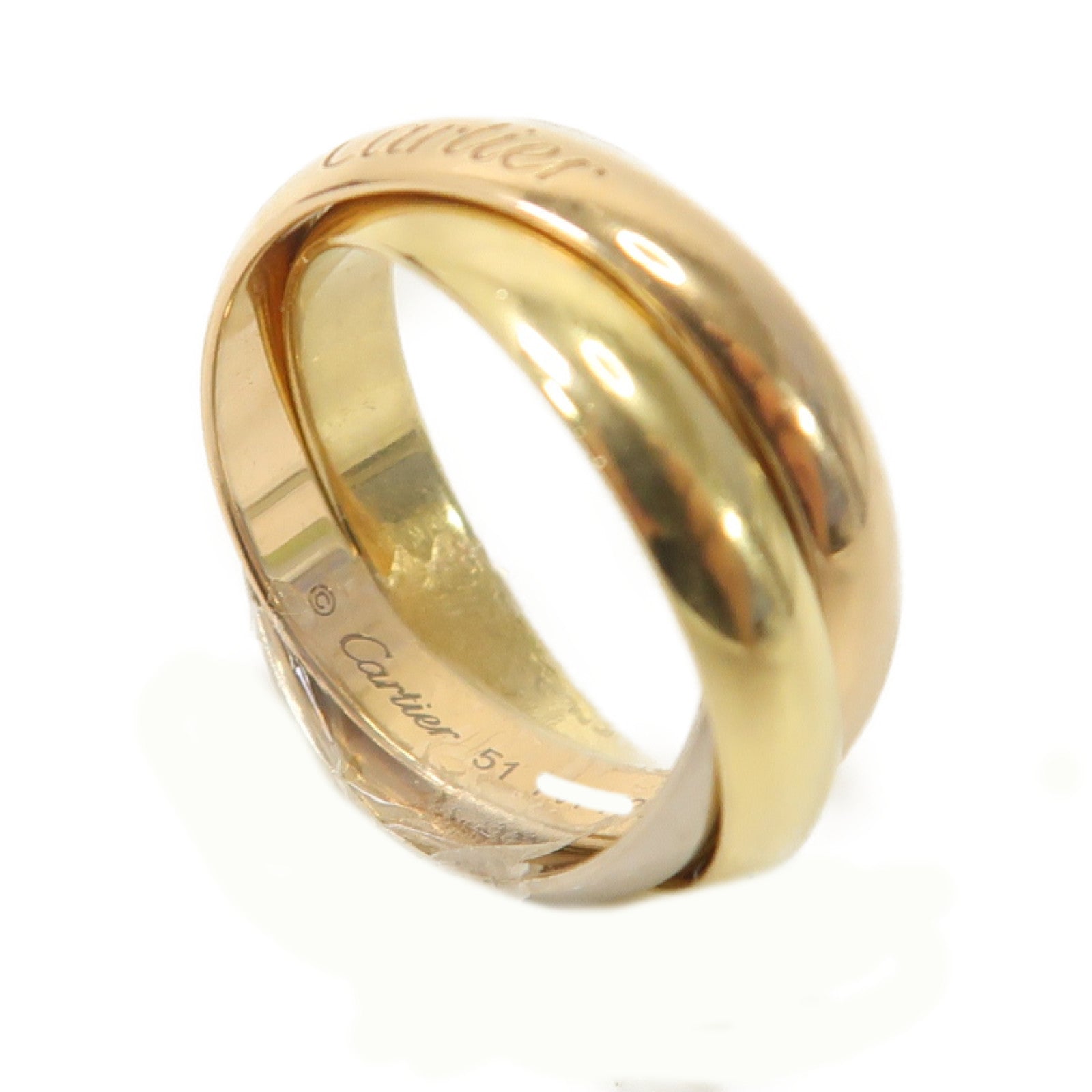 CARTIER 【激減優惠】18K白金/黃金/玫瑰金Trinity Ring戒指Cartier#51/US#5.75