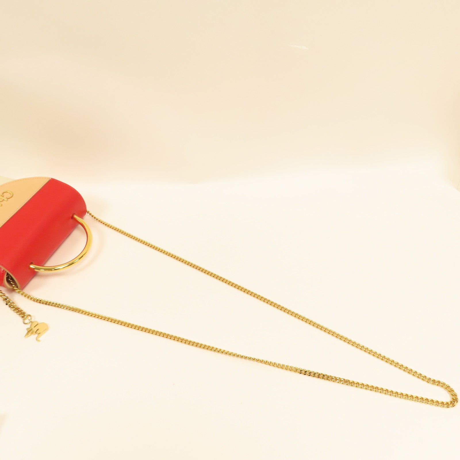 Chloe 【激減優惠】牛皮皮革Chain Shoulder金扣手挽肩背兩用袋紅色/粉紅色/白色