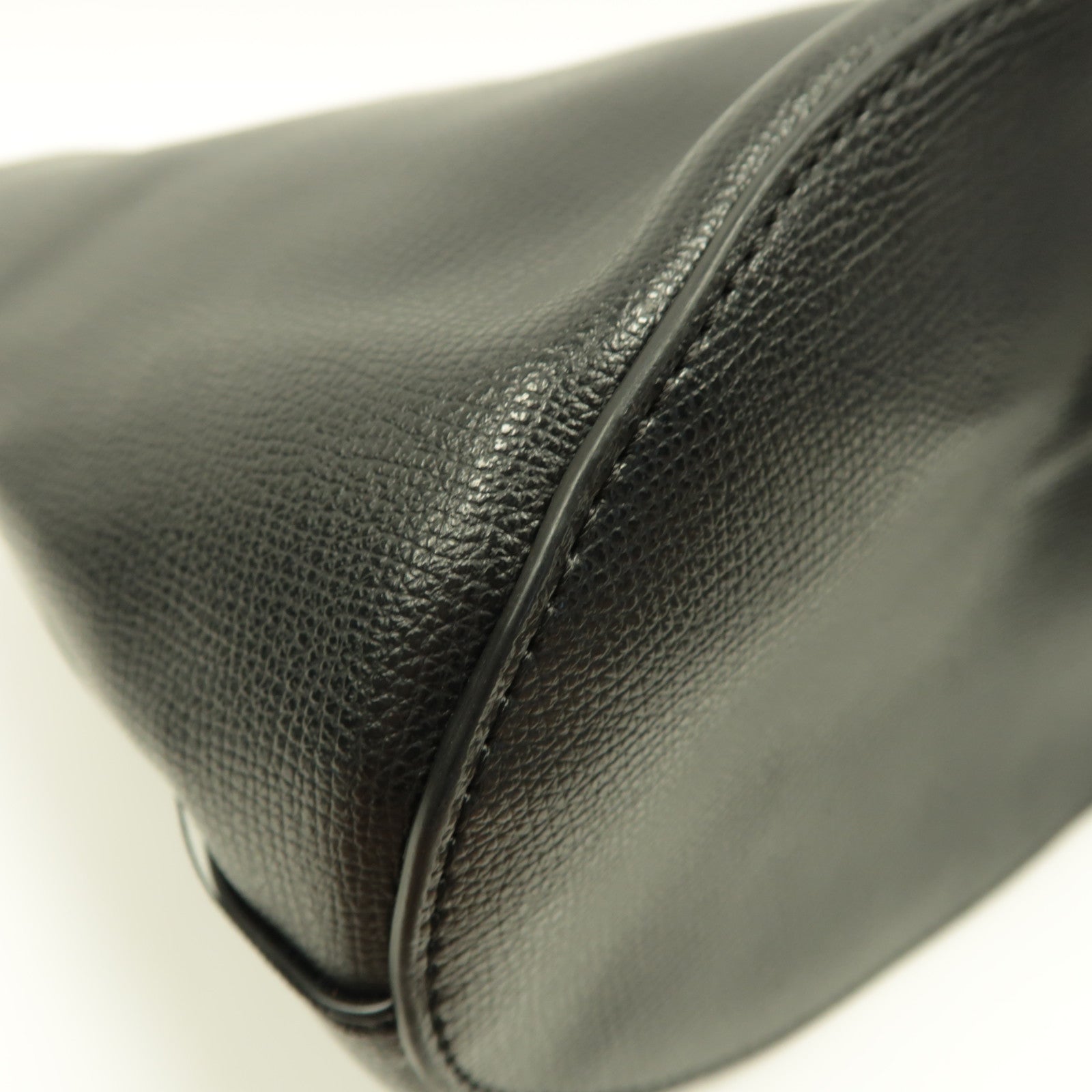 SELECTION 牛皮皮革2 Way Shoulder Bag銀扣手挽肩背兩用袋黑色
