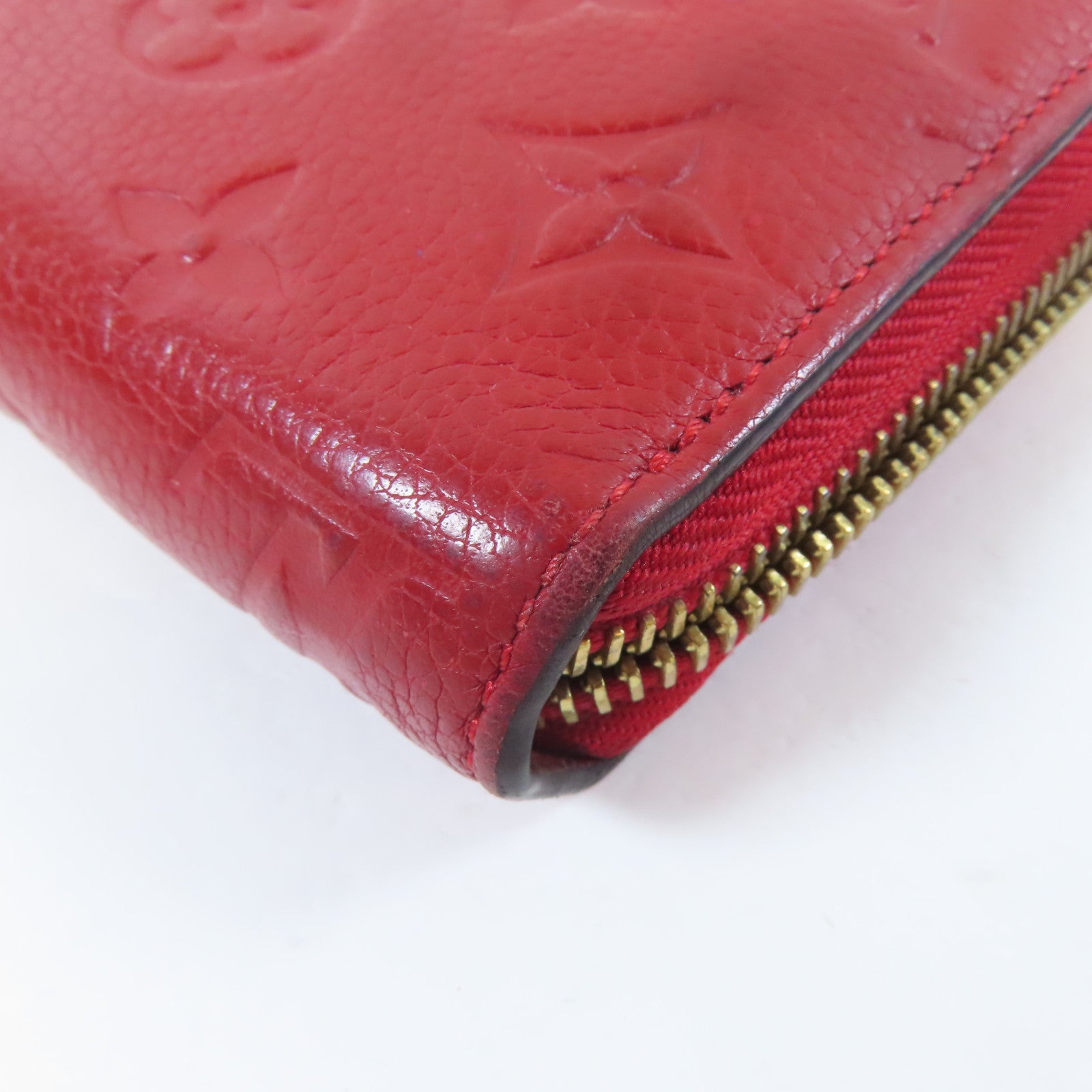 LOUIS VUITTON 【激減優惠】Monogram Empreinte Long Round Wallet金扣長錢包紅色