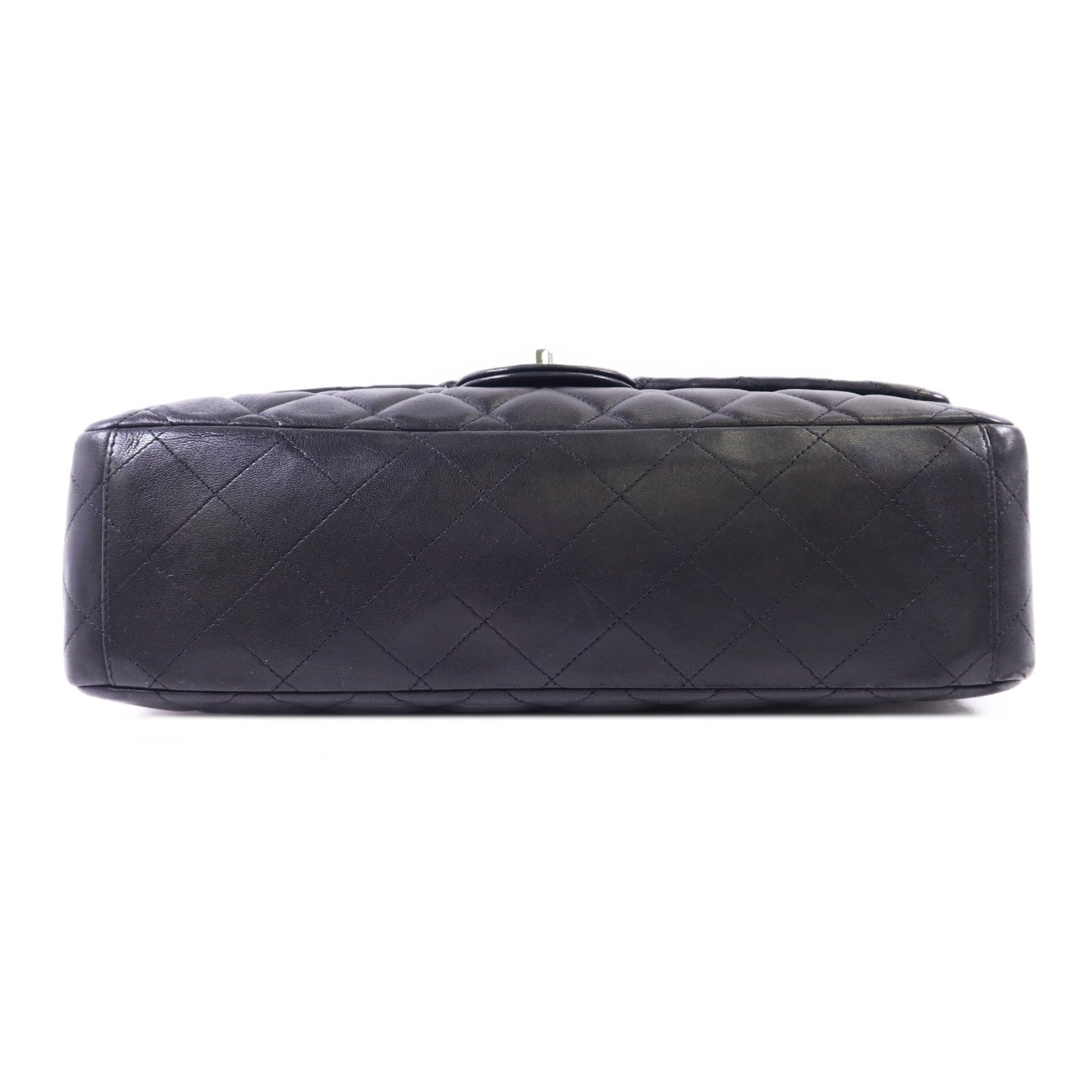 CHANEL 羊皮皮革Maxi Classic銀扣鏈帶肩背袋