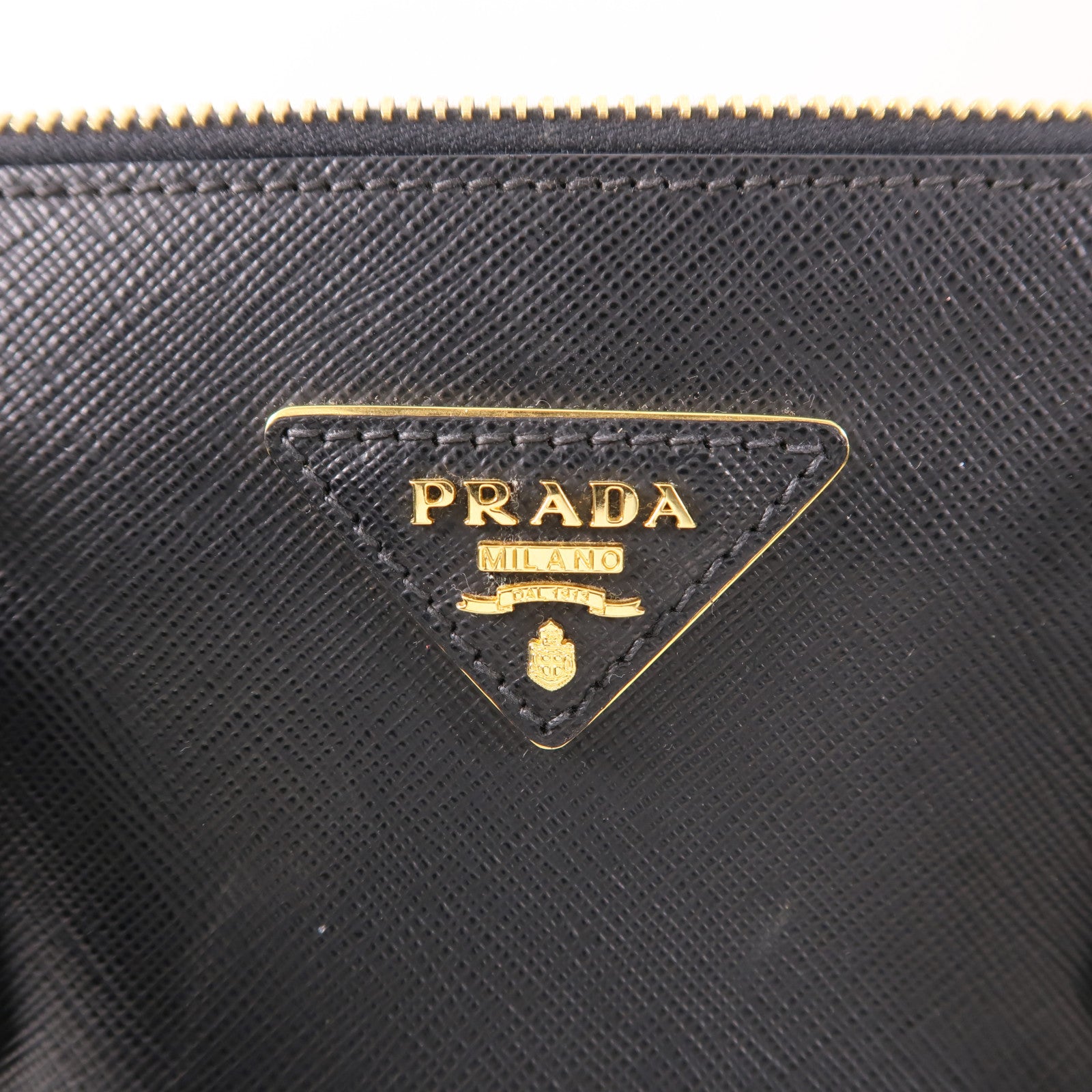 PRADA GHW Galleria 2 Way Shoulder Hand Bag BN1801 Saffiano Leather Black