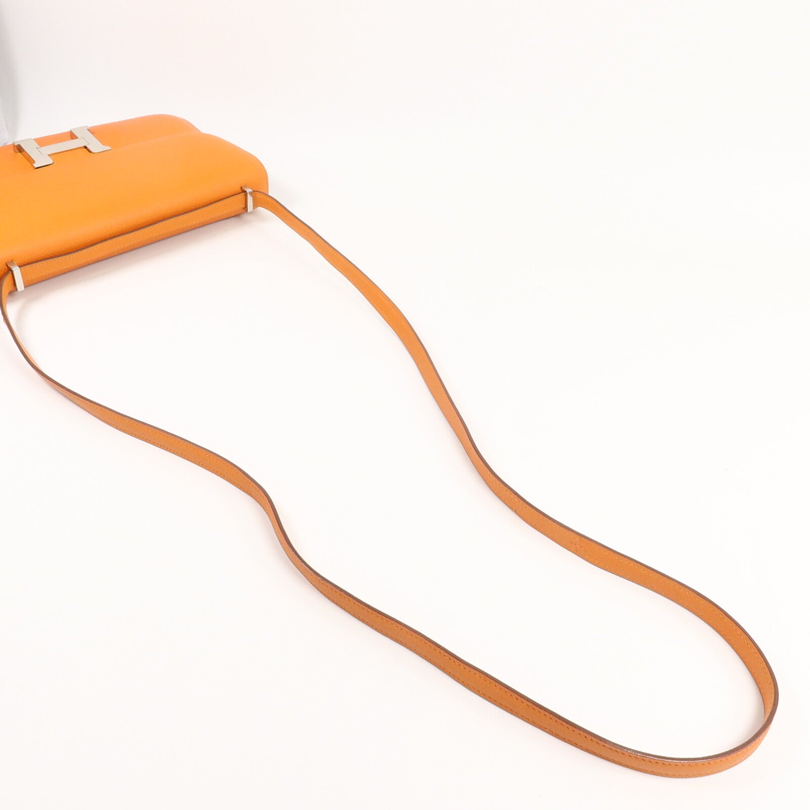 HERMES Epsom皮革Constance Elan肩背袋Orange