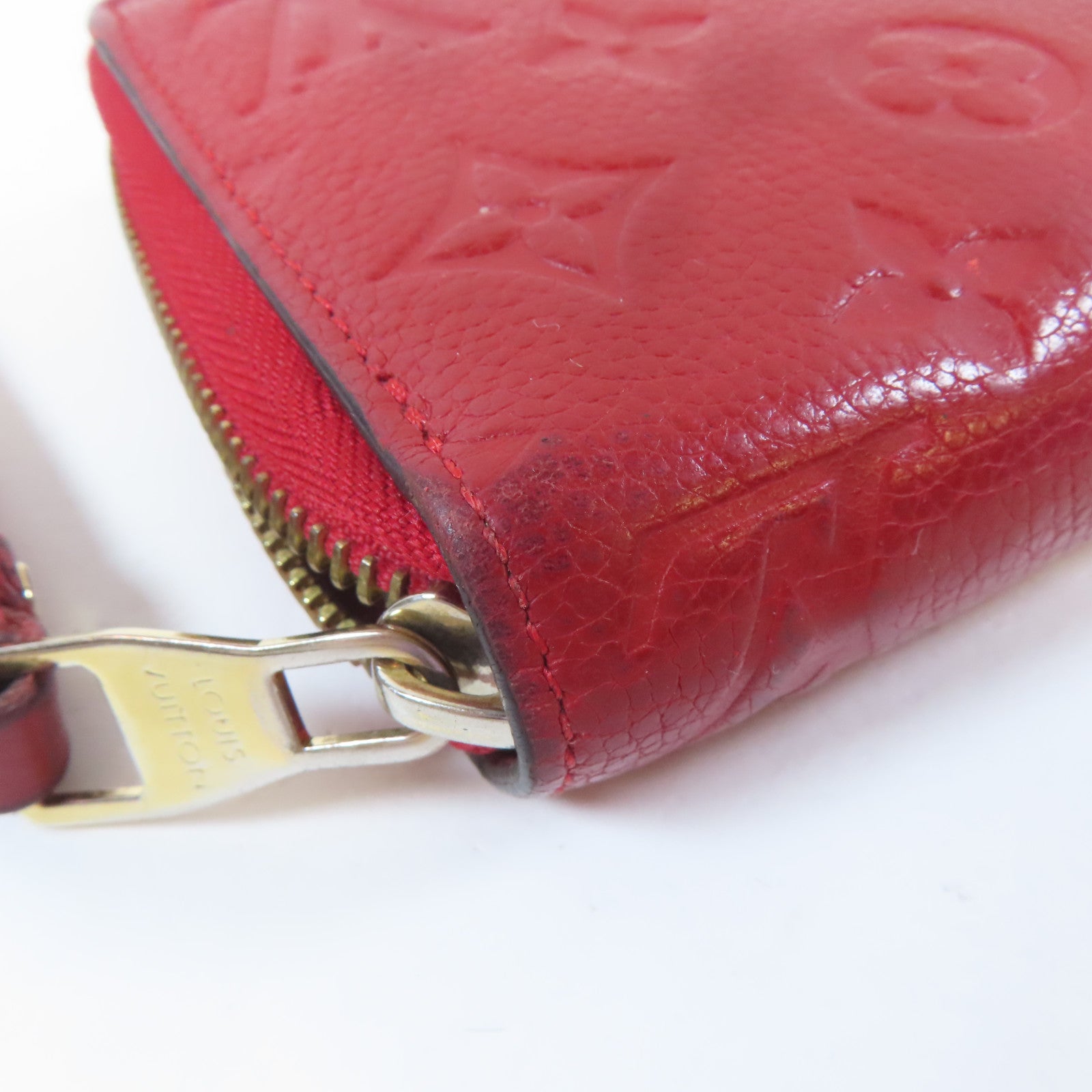 LOUIS VUITTON 【激減優惠】Monogram Empreinte Long Round Wallet金扣長錢包紅色