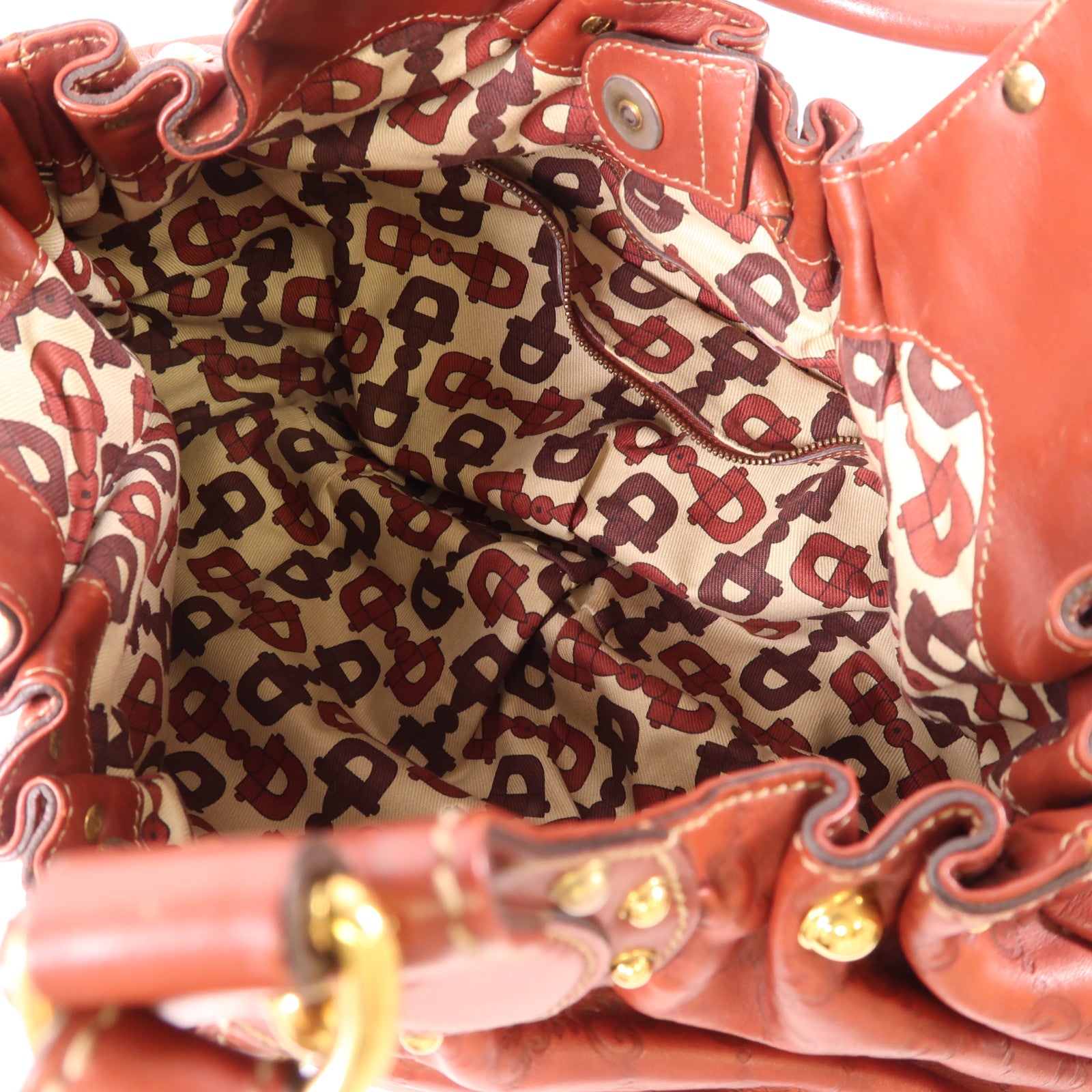 GUCCI 牛皮皮革Handbag金扣手挽袋