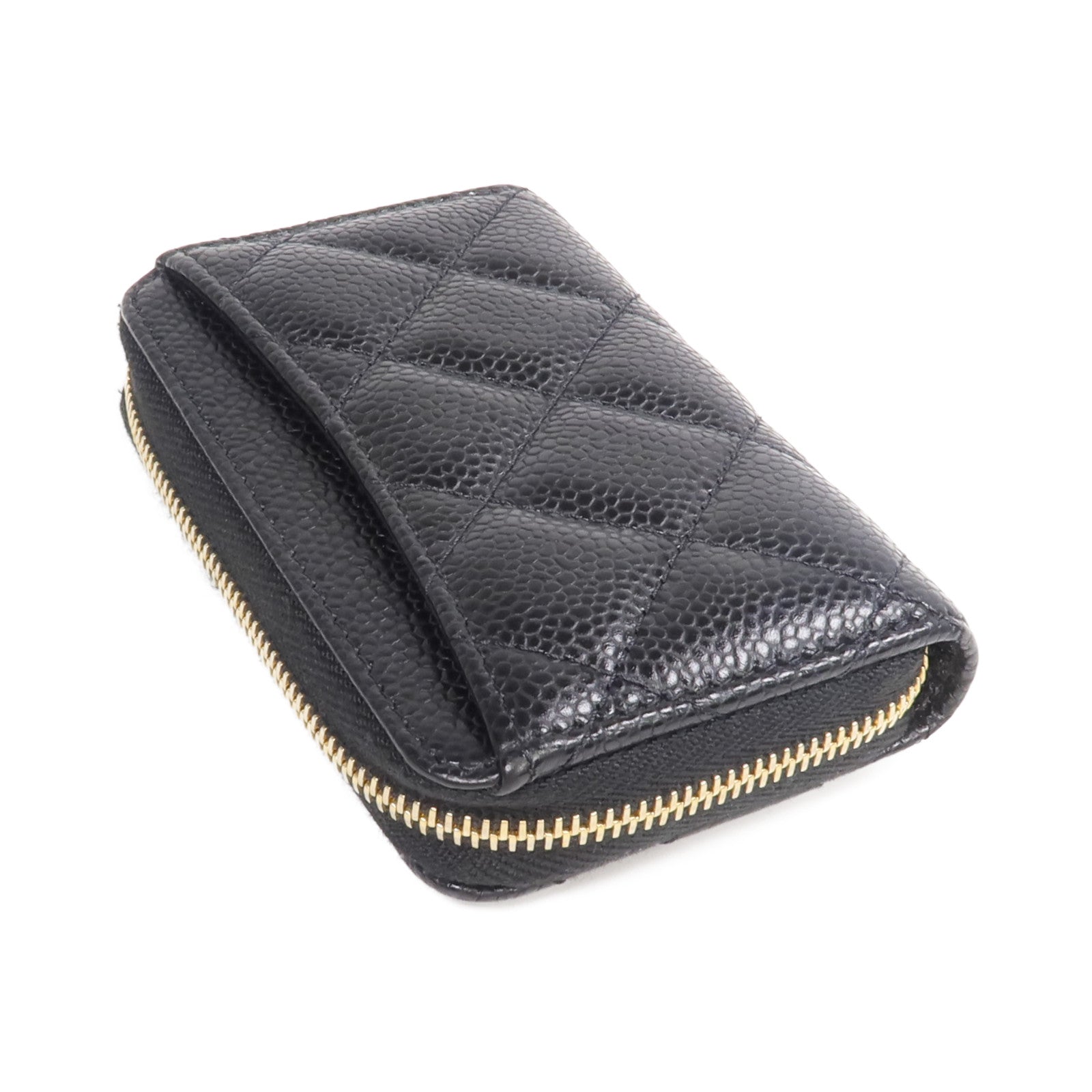 CHANEL 牛皮皮革Card Case/Coin Case金扣拉鏈卡片套/零錢包