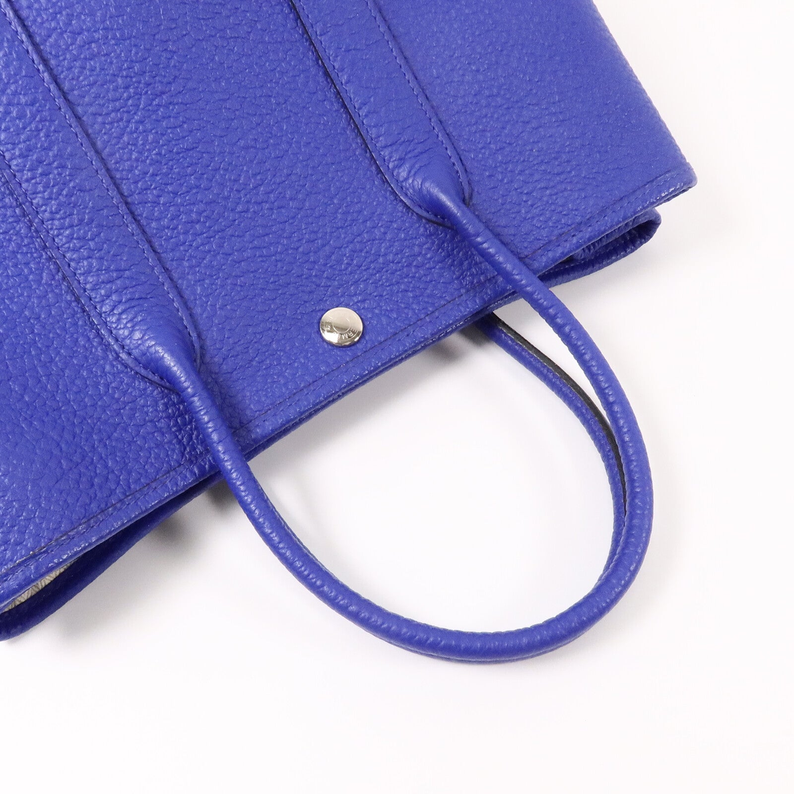 HERMES Neonda皮革Garden Party TPM手挽袋Bleu Electrique