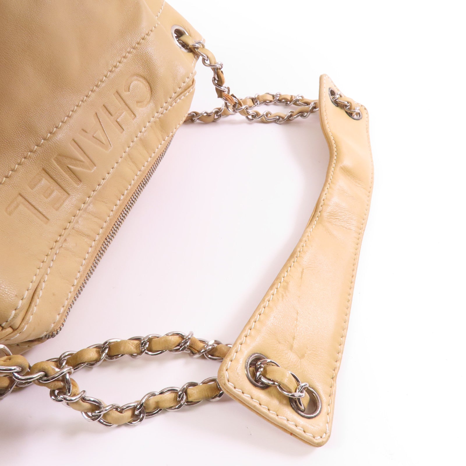 CHANEL 羊皮皮革Vintage Shoulder Bag銀扣肩背袋