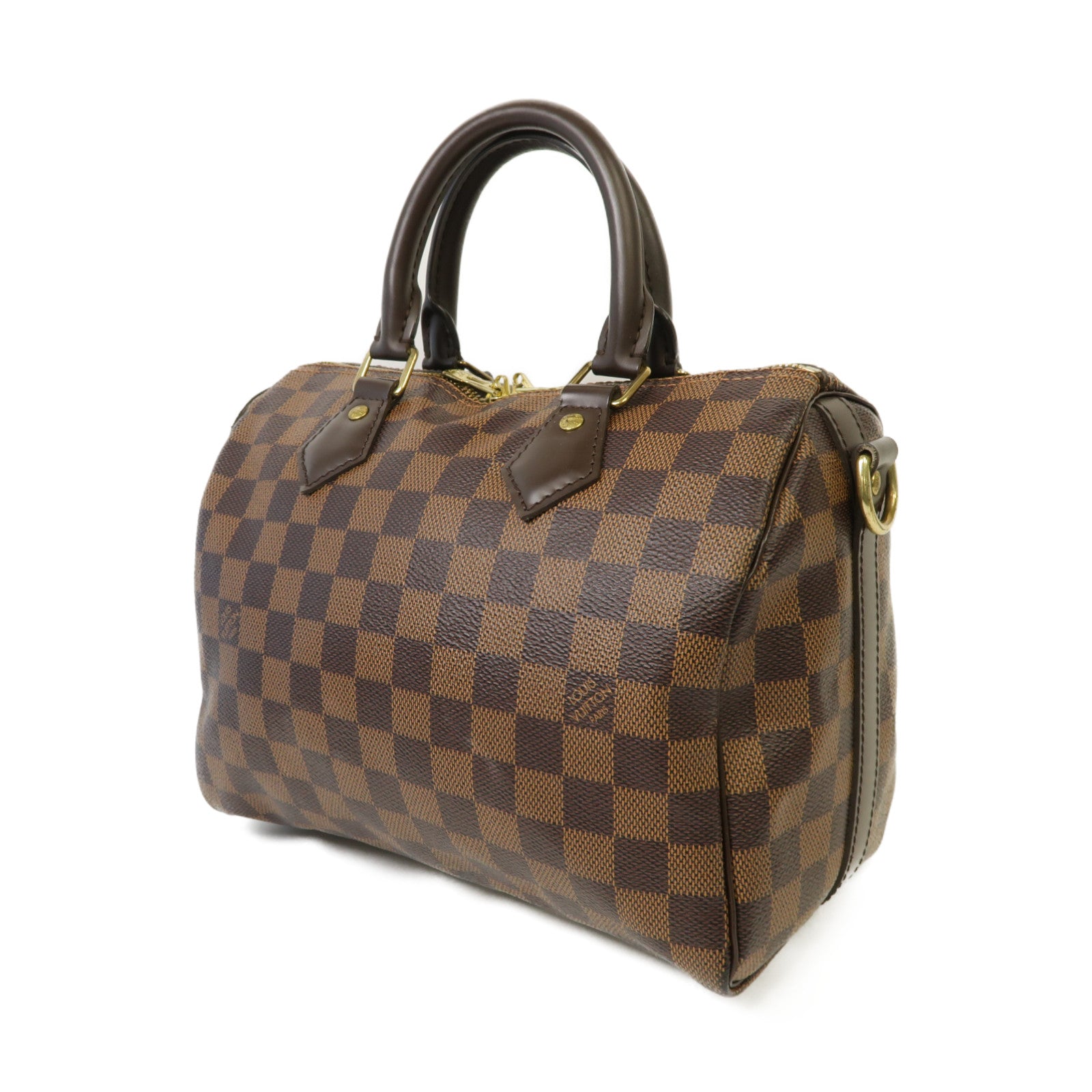 LOUIS VUITTON 【激減優惠】Damier Speedy Bandouliere 25金扣手挽肩背兩用袋啡色