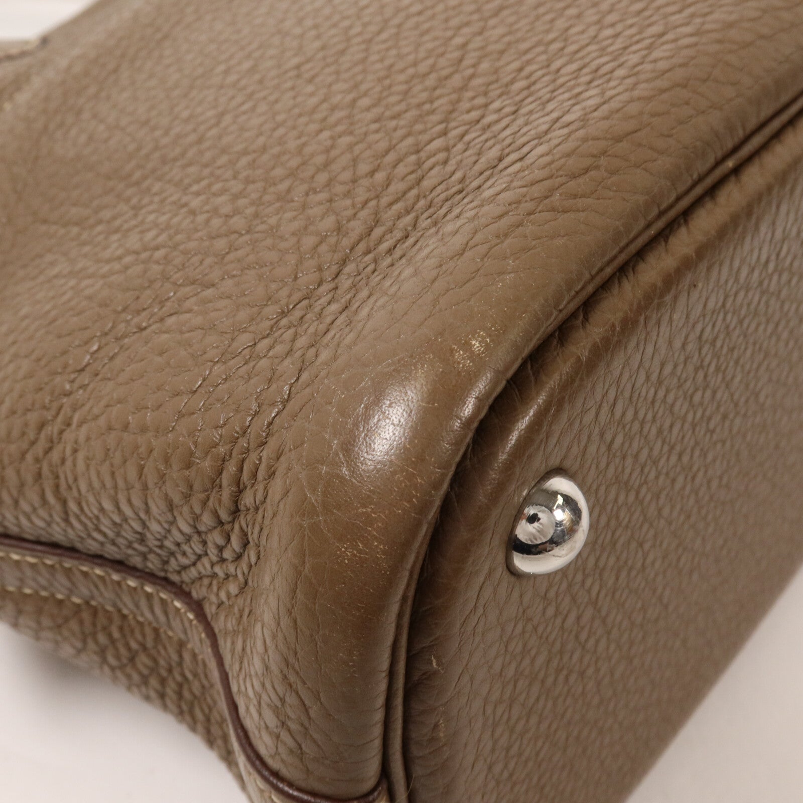 HERMES Clemence皮革Bolide 31手挽袋Etoupe