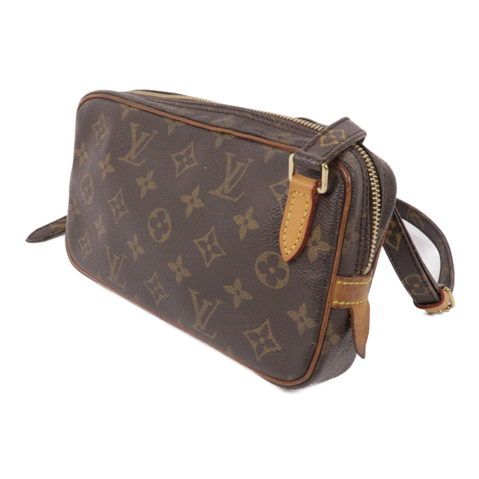 LOUIS VUITTON Monogram Marly Bandouliere金扣肩背袋棕色