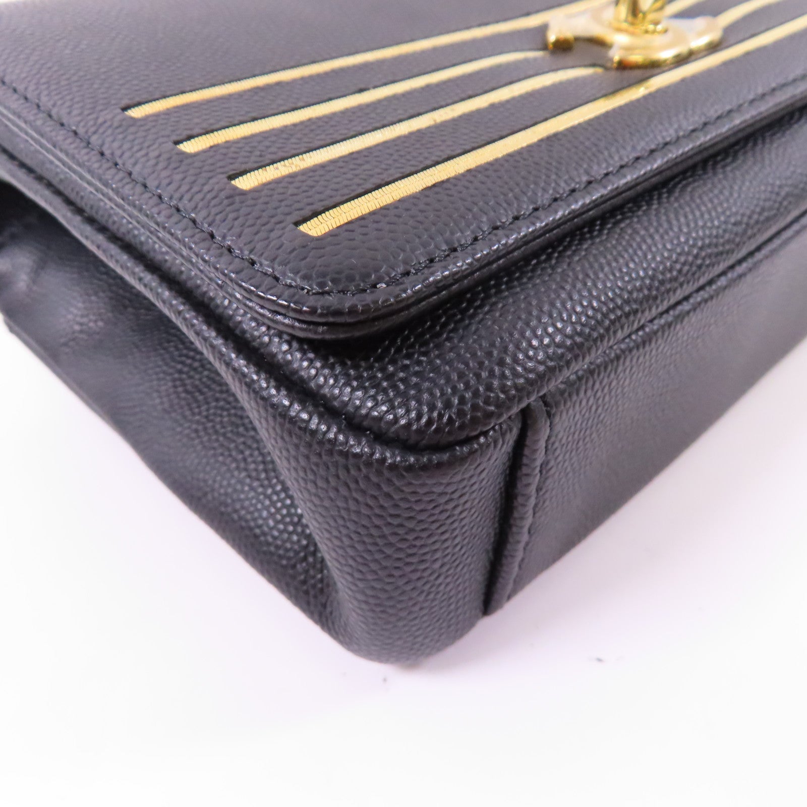 CHANEL 【激減優惠】牛皮皮革Waist Bag金扣腰包黑色