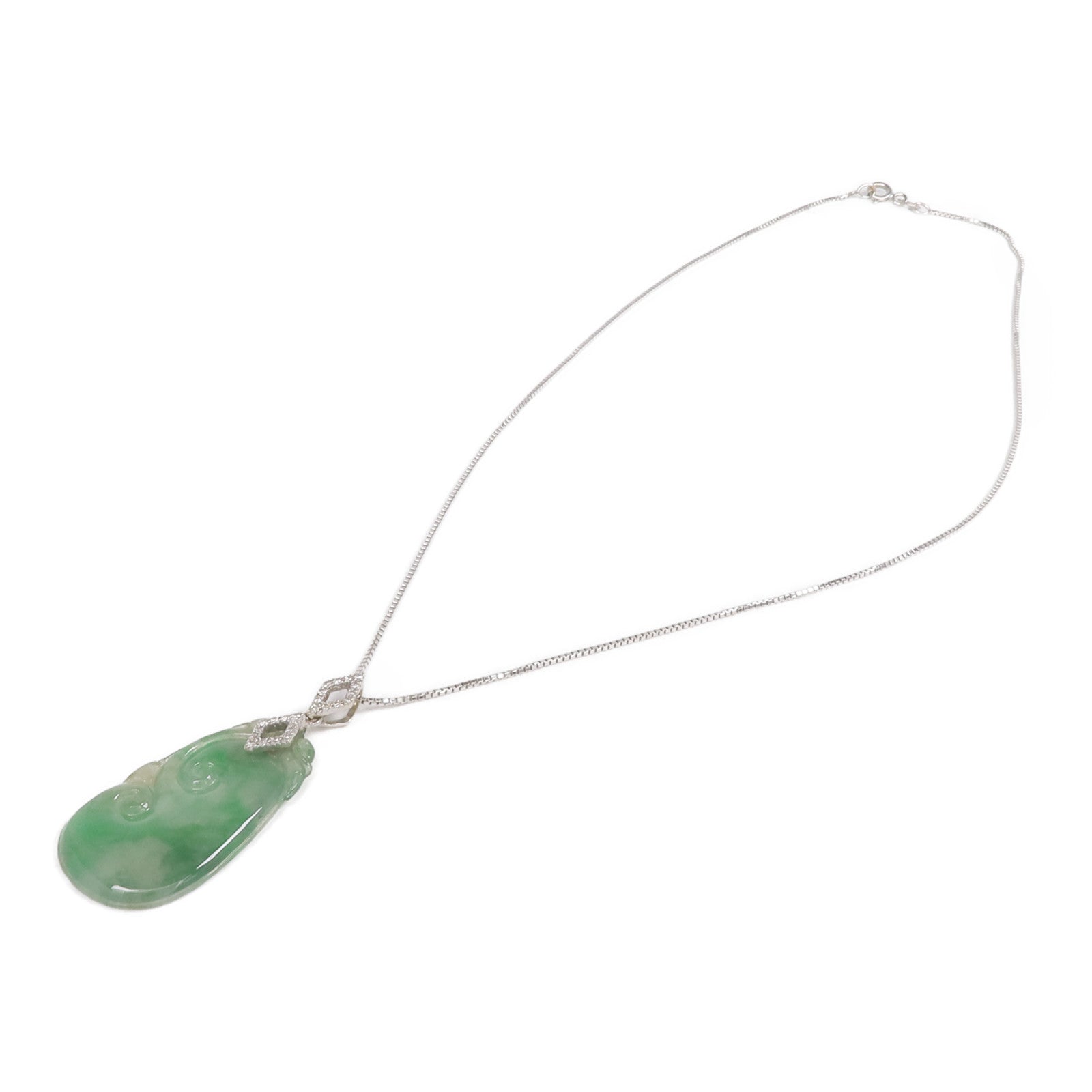 JEWELRY 18K白金Jade Diamond Necklace翡翠/鑽石項鍊