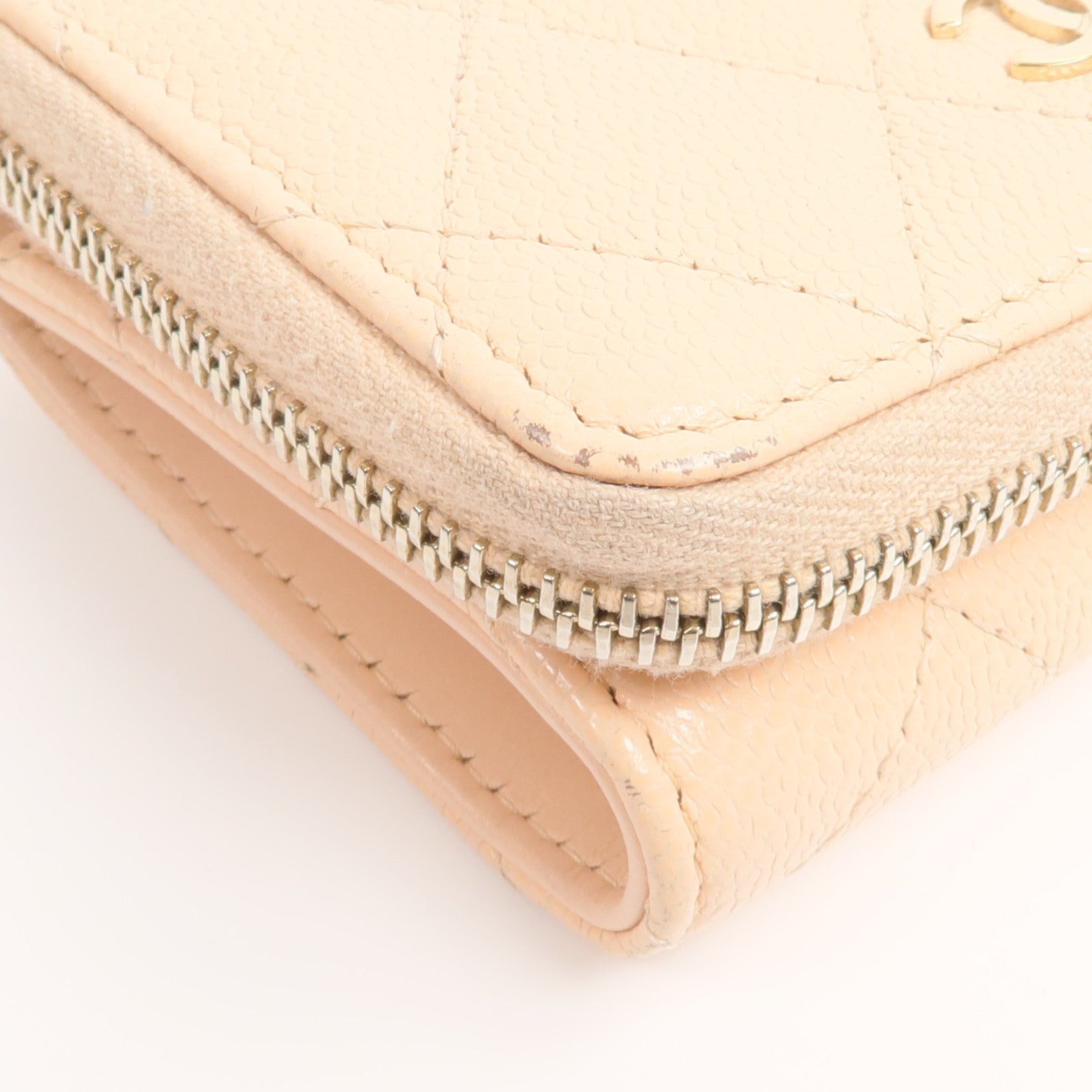 CHANEL 牛皮皮革Zipper Compact Wallet錢包